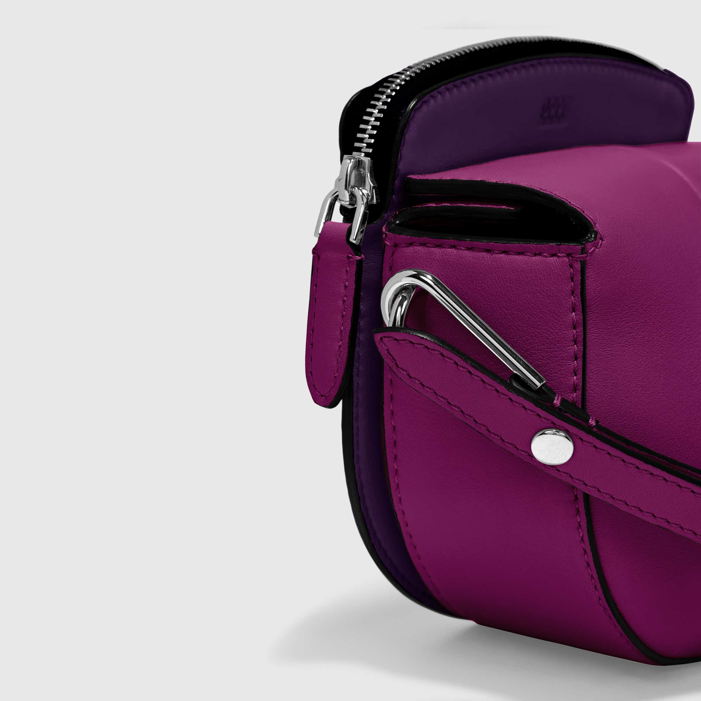 ECCO® E Leather Saddle Bag - Purple - Detail-1