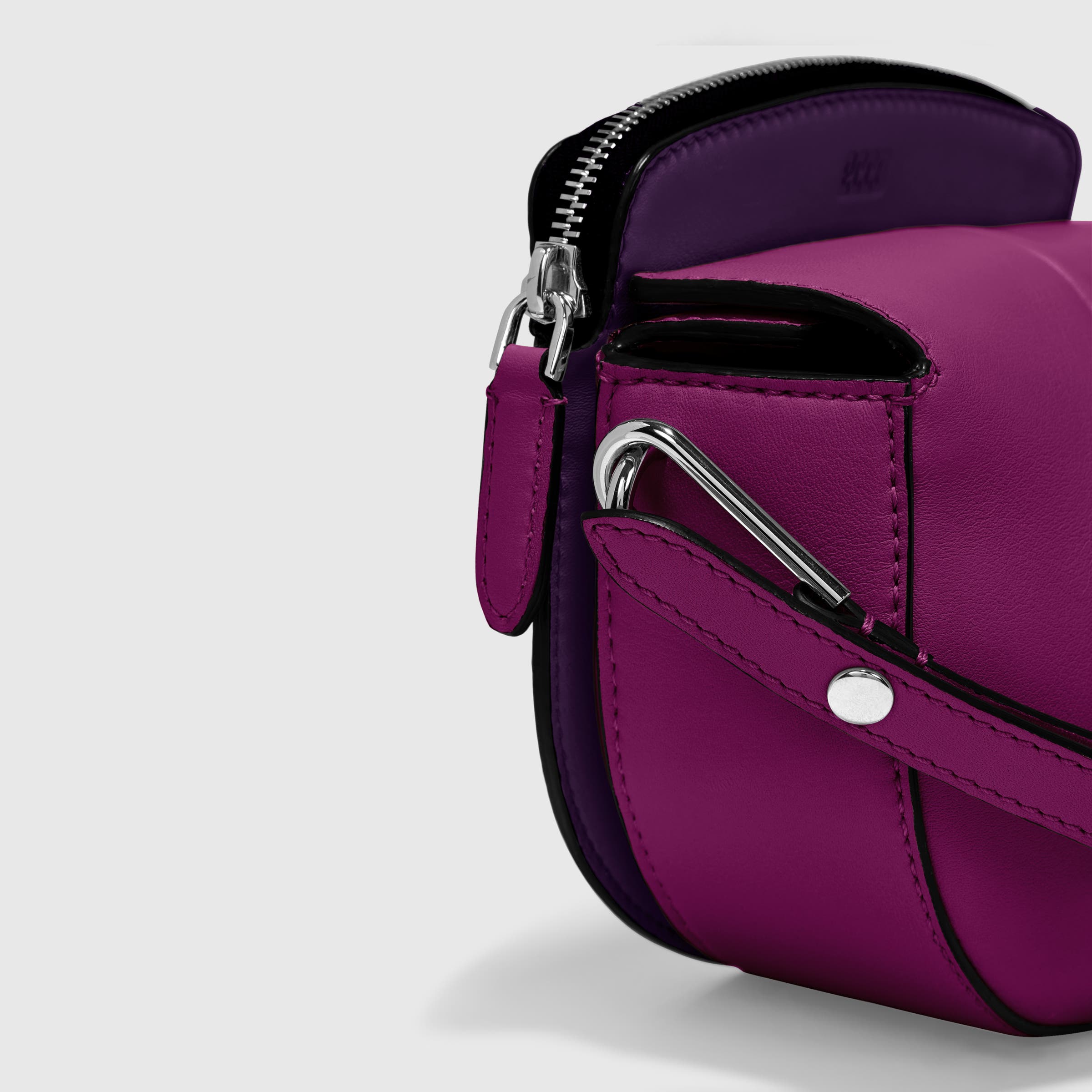 ECCO® E Leather Saddle Bag - Purple - Detail-1