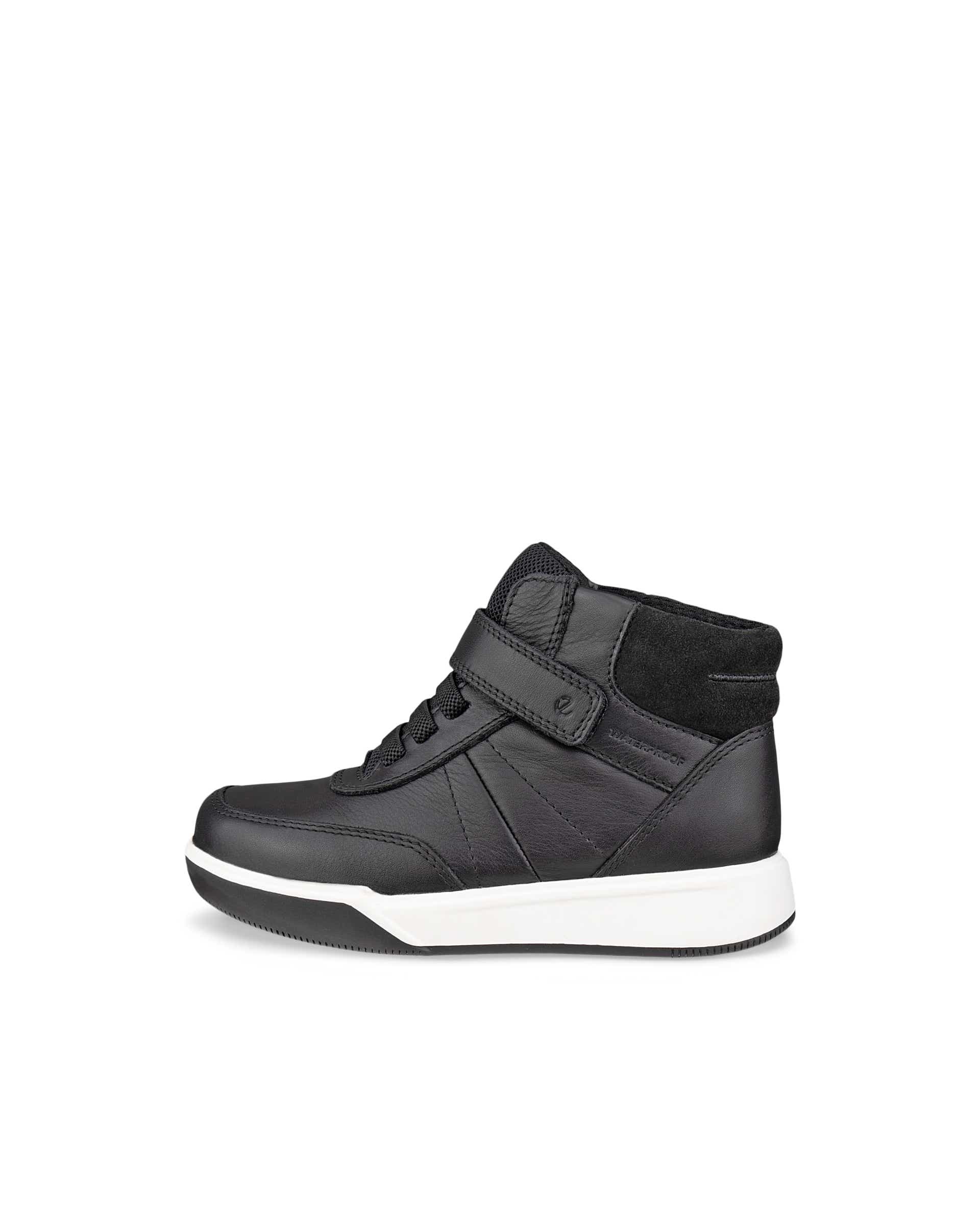ECCO® STREET COURT K takjakinnitusega nahast jalanõud lastele - Must - Outside