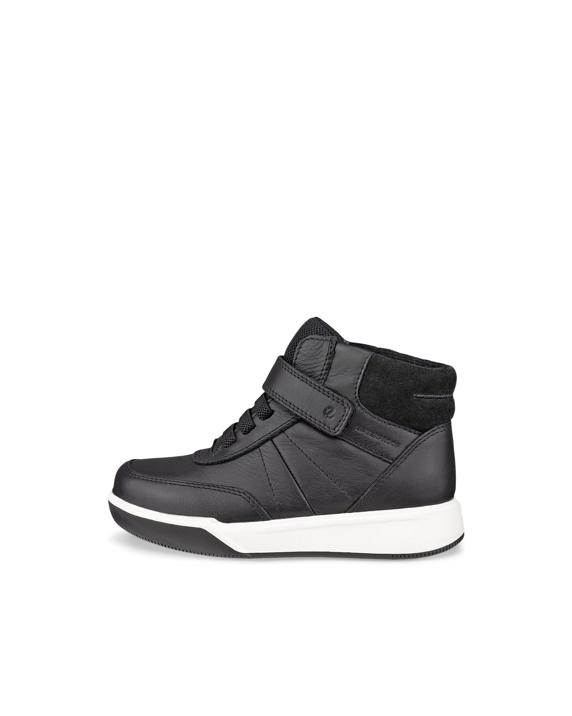 ECCO® STREET COURT K takjakinnitusega nahast jalanõud lastele - Must - Outside