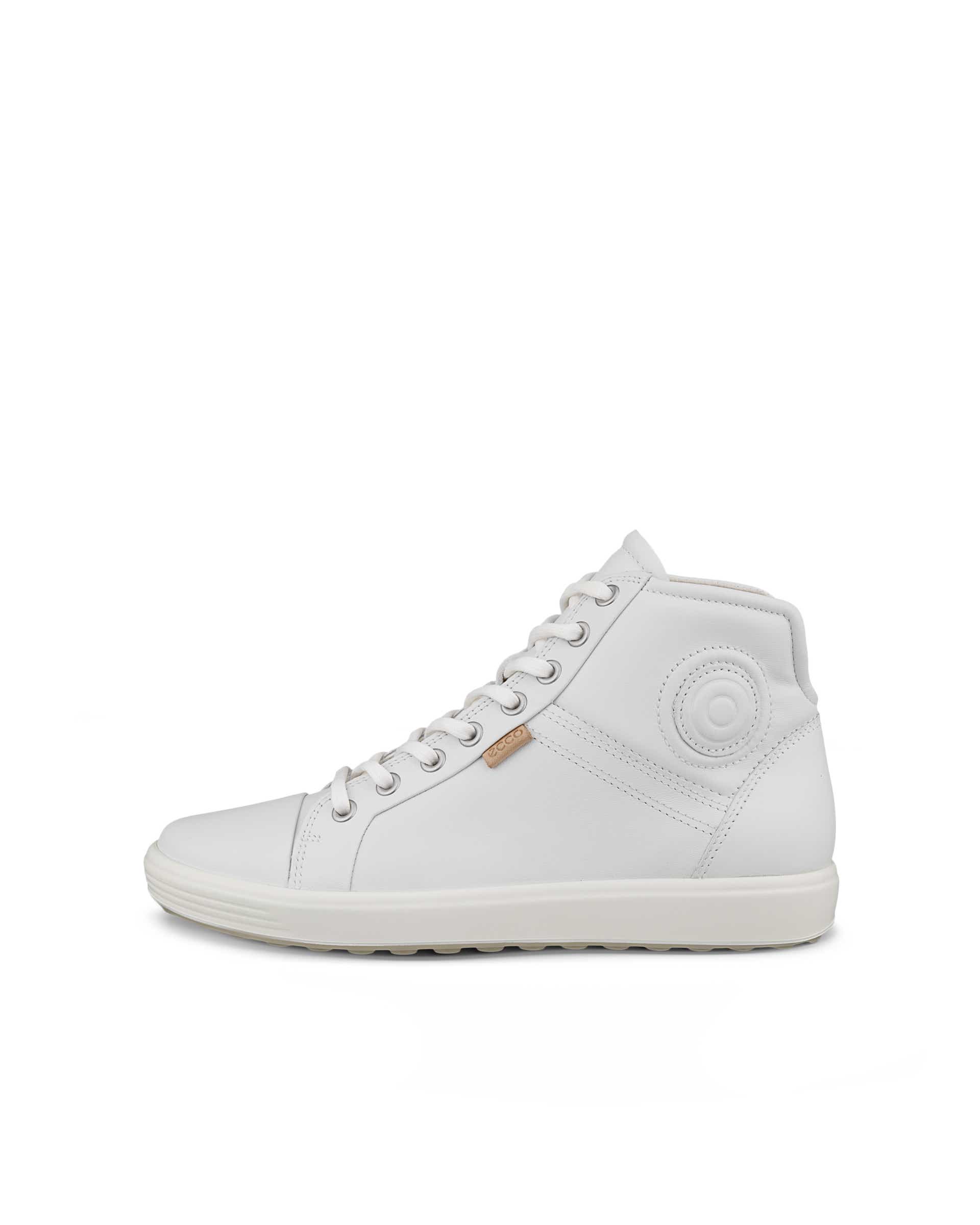 ECCO® Soft 7 baskets montante en cuir pour femme - Blanc - Outside