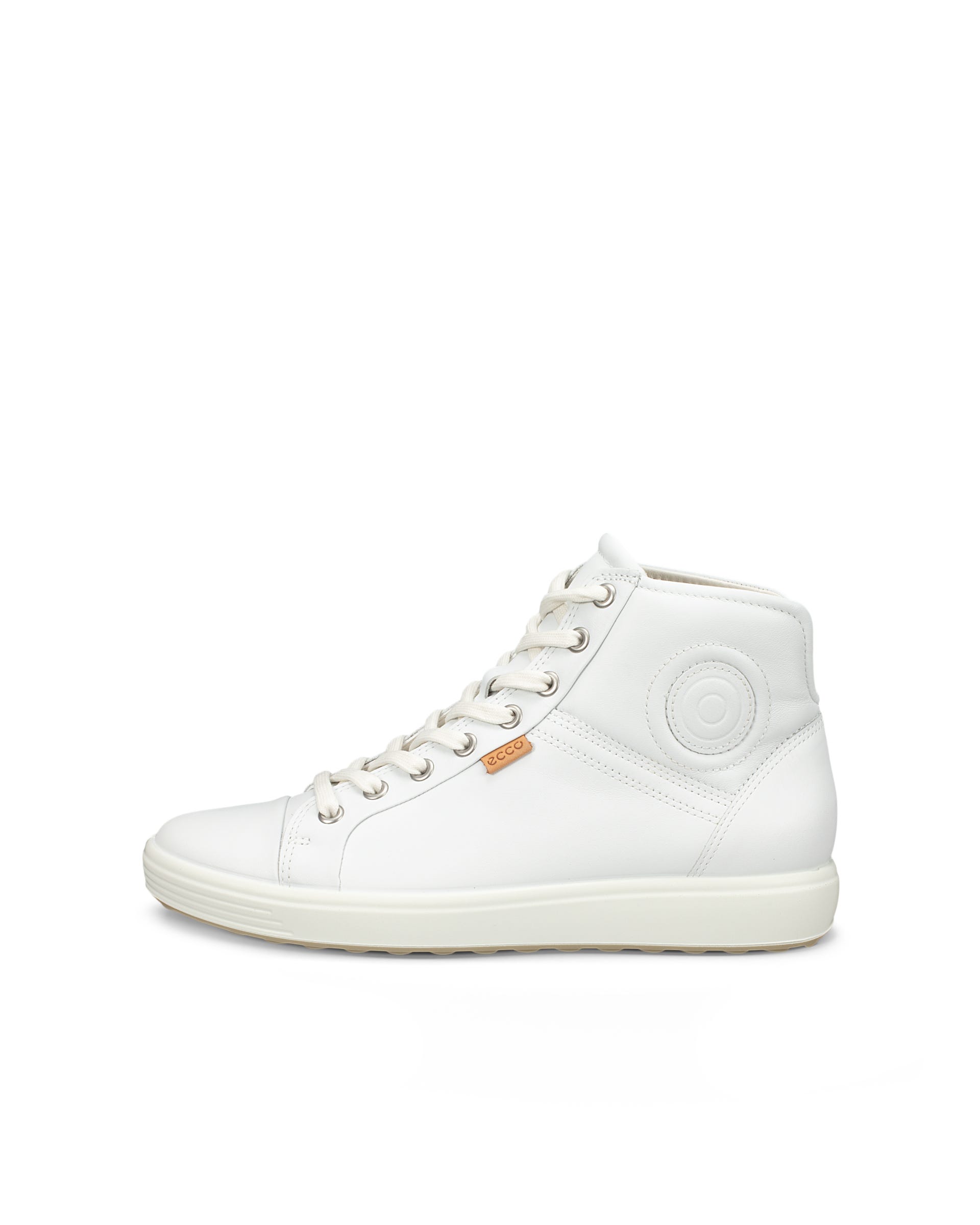 ECCO® SOFT 7 Damen High Top-Ledersneaker - Weiß - Outside