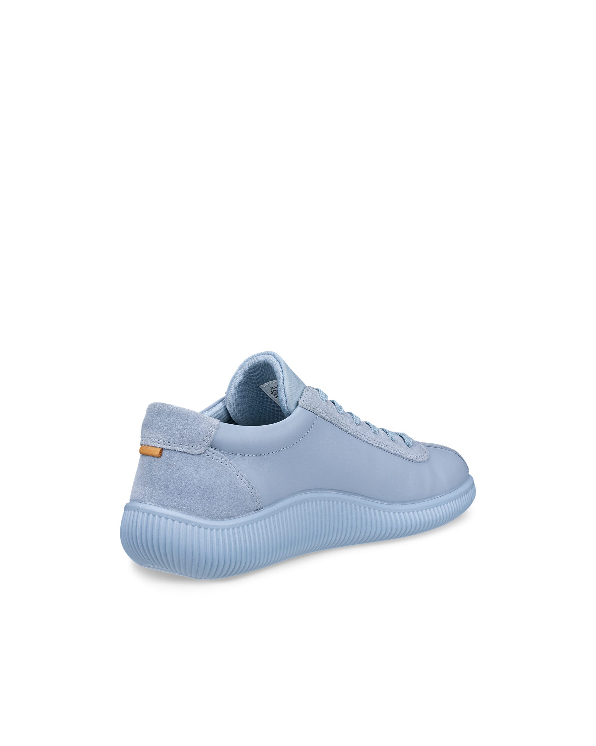 Women's ECCO® SOFT ZERO Leather Lace-Up Shoe - Blue - Back