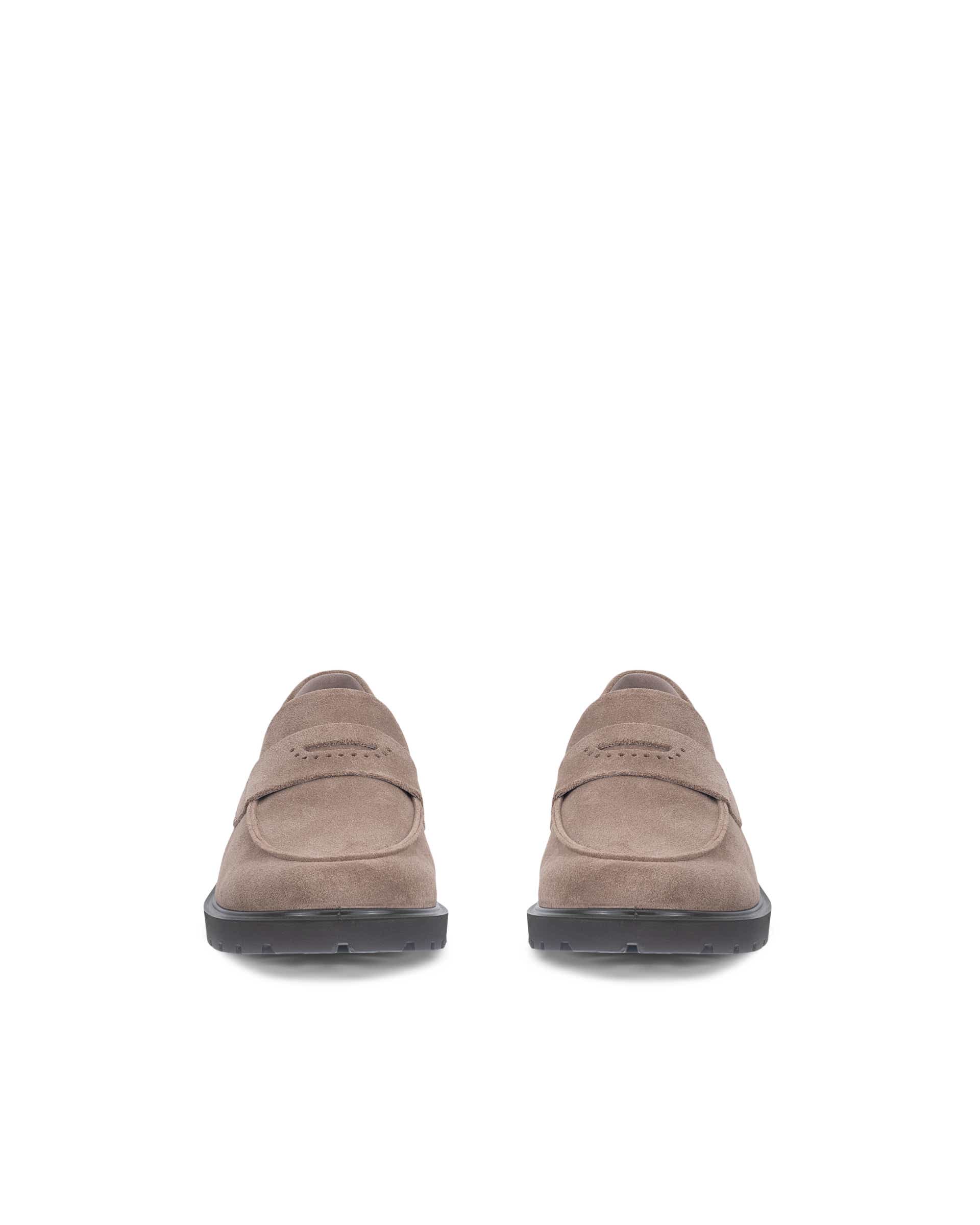 Women's ECCO® METROPOLE VIENNA Suede Loafer - Brown - Front pair