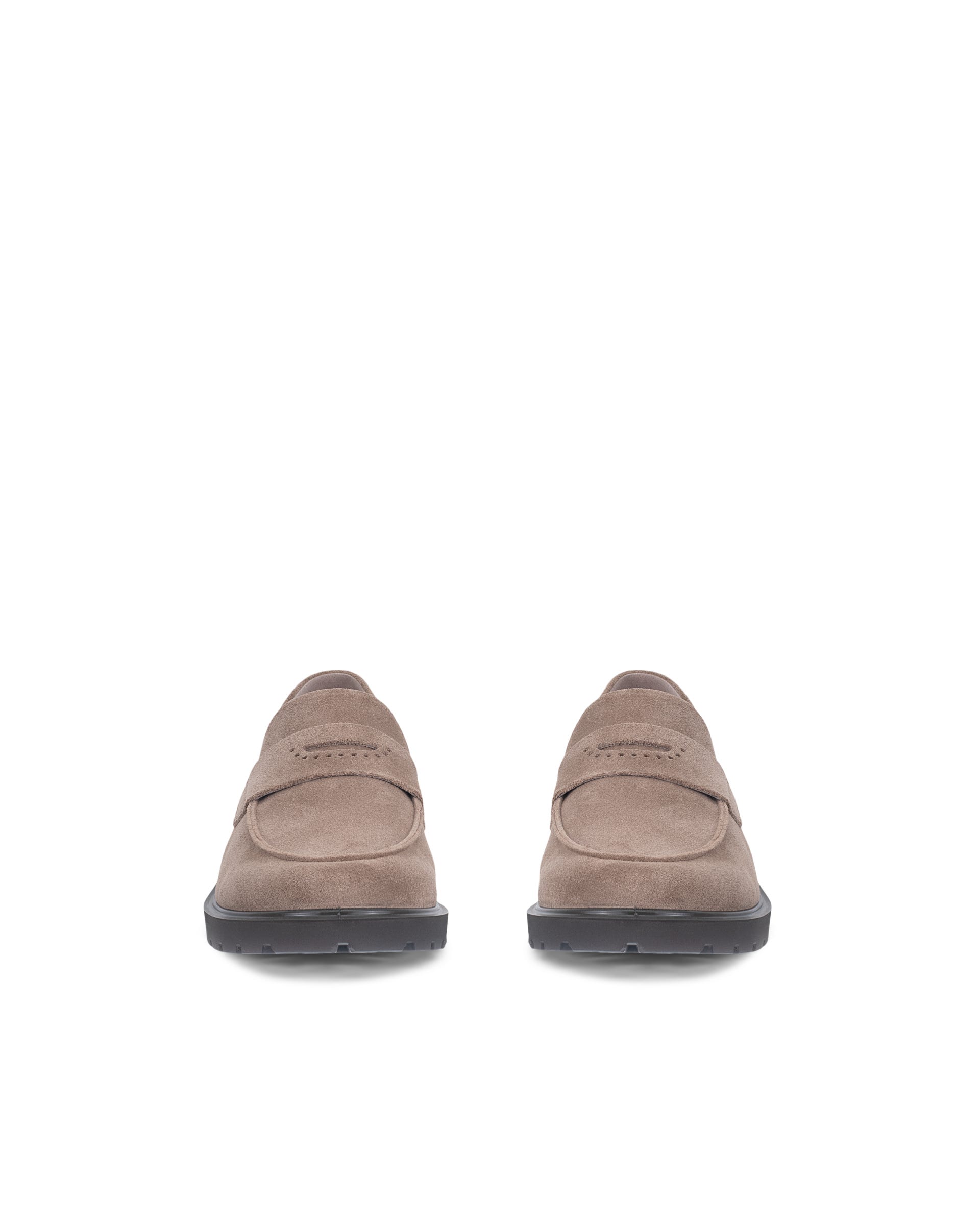 Women's ECCO® METROPOLE VIENNA Suede Loafer - Brown - Front pair
