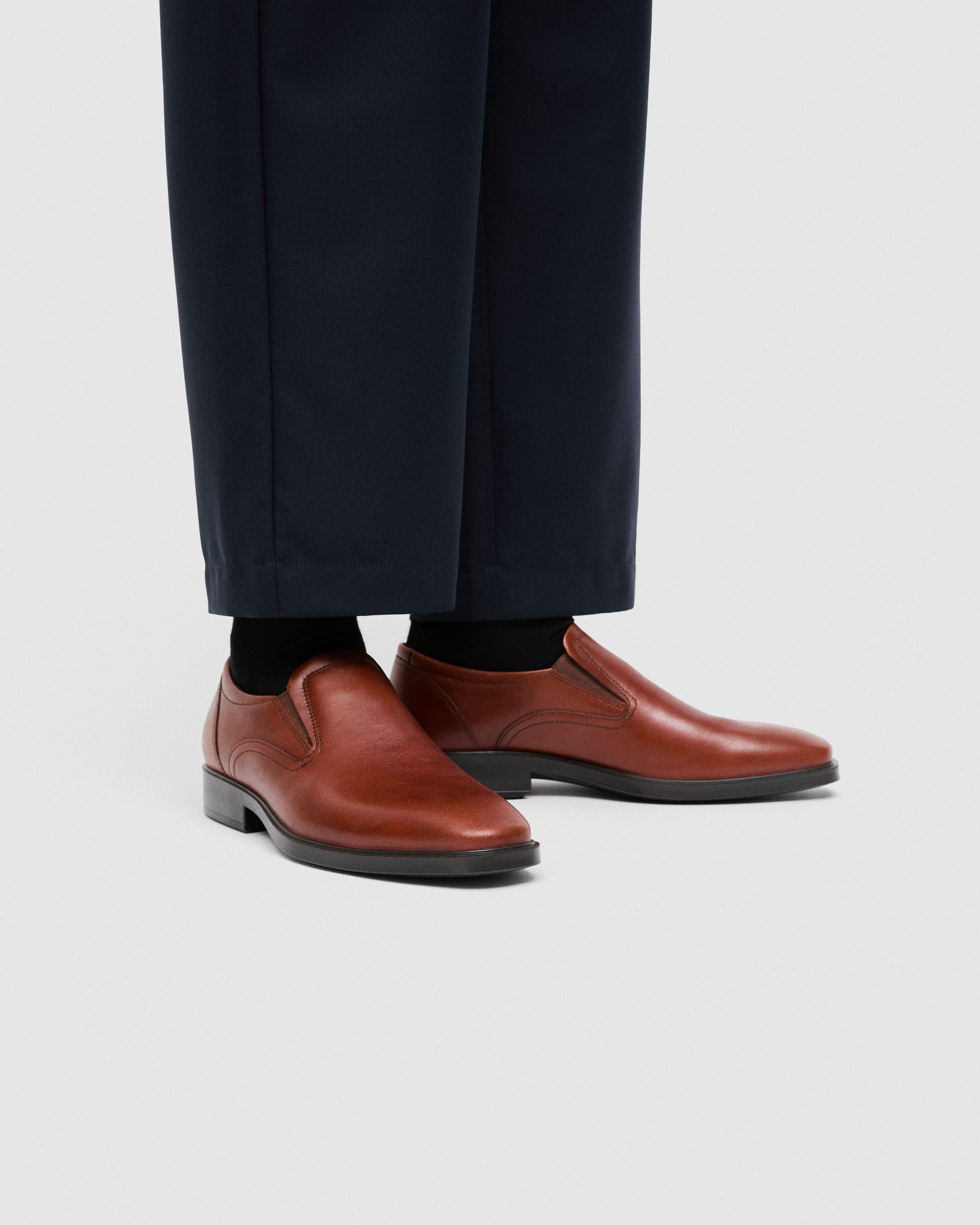 Men's ECCO® Metropole Milan Leather Slip-On - Brown - Outside