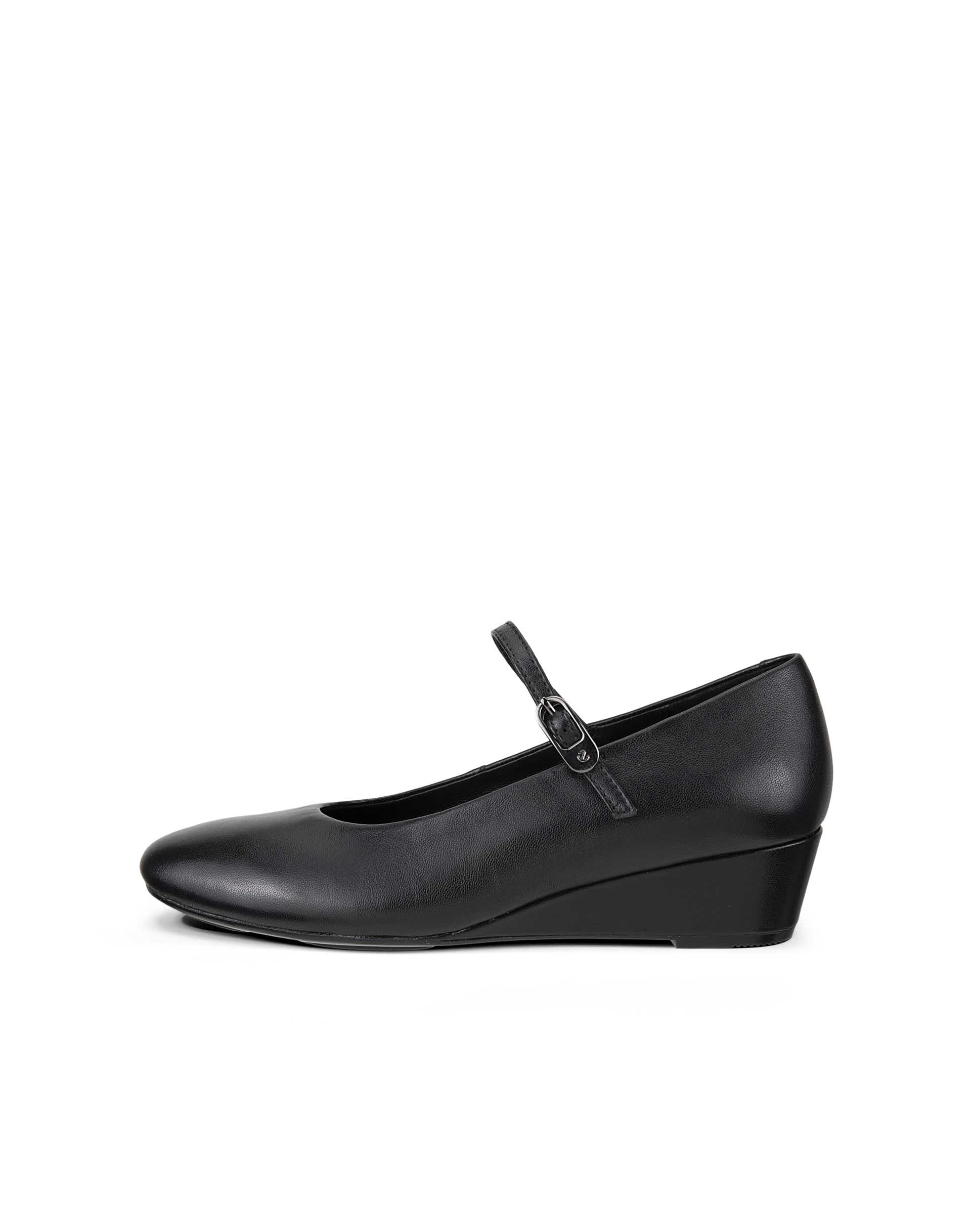 ECCO® ELEVATE WEDGE babies en cuir pour femme - Noir - Outside