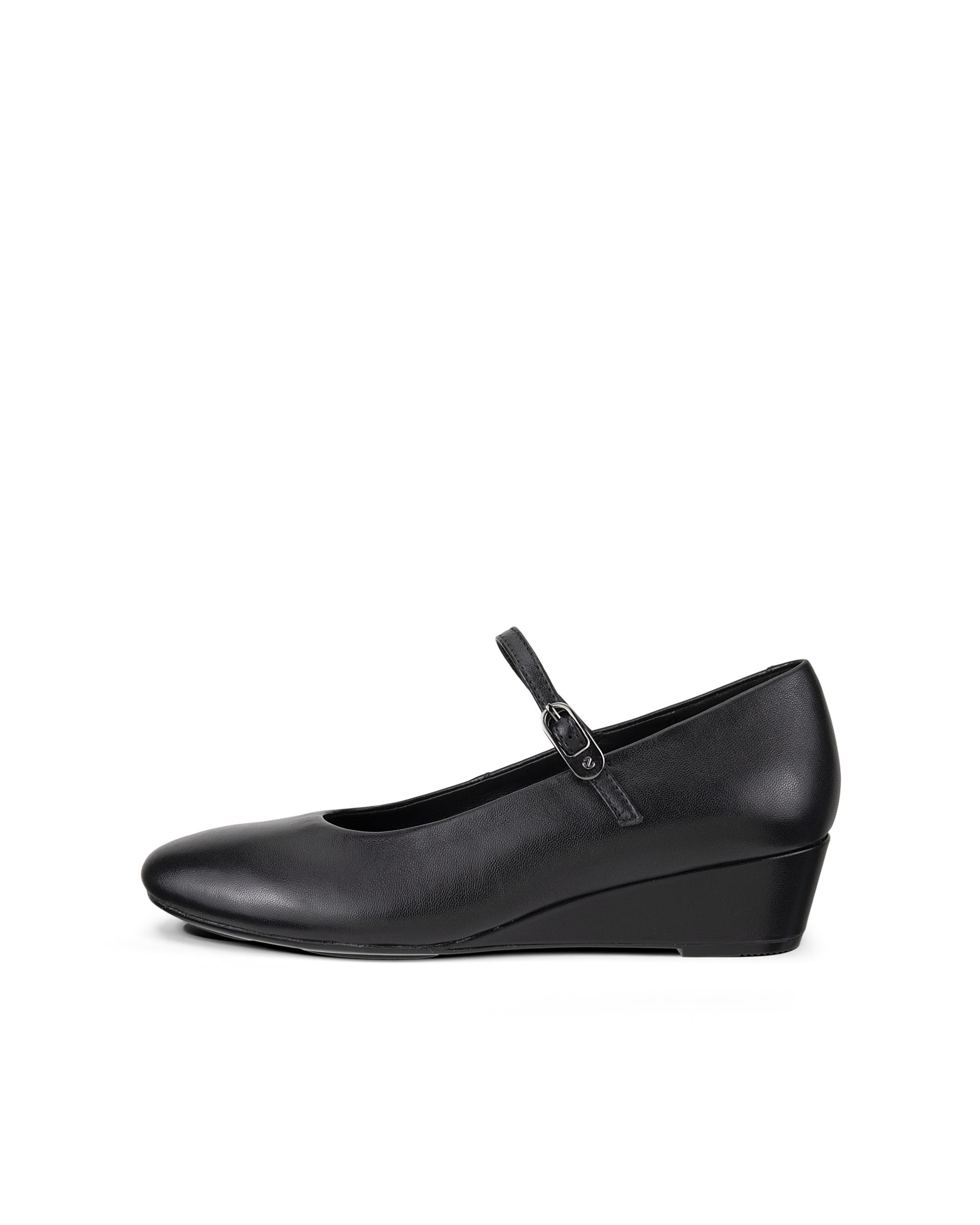 ECCO® ELEVATE WEDGE babies en cuir pour femme - Noir - Outside
