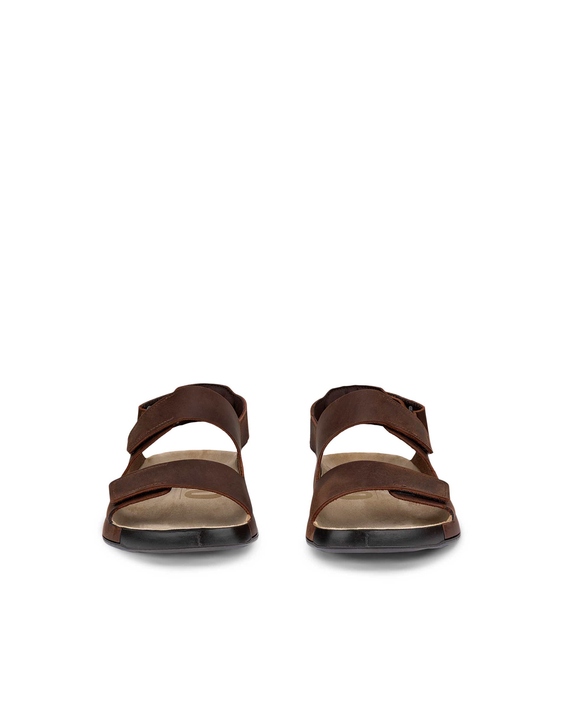 ECCO® Cozmo sandale en nubuck deux brides pour homme - Brun - Front pair