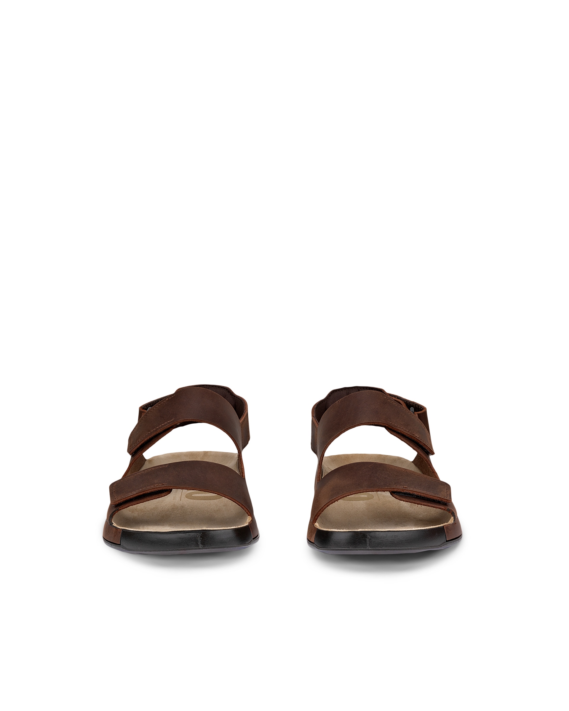 ECCO® Cozmo sandale en nubuck deux brides pour homme - Brun - Front pair