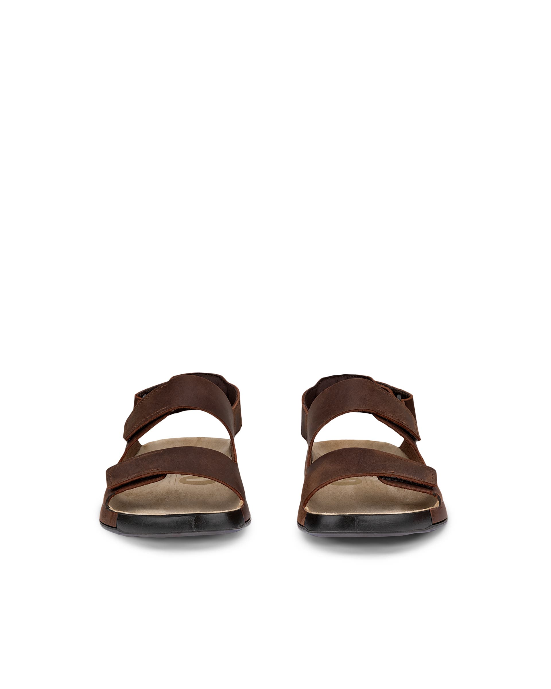 Men's ECCO® Cozmo Nubuck Two Strap Sandal - Brown - Front pair