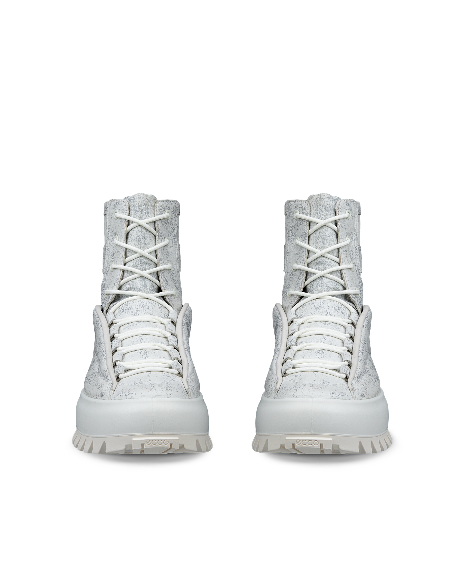 ECCO® Street Ace Ral7000 Heren hoge sneaker in leer - Wit - Front pair