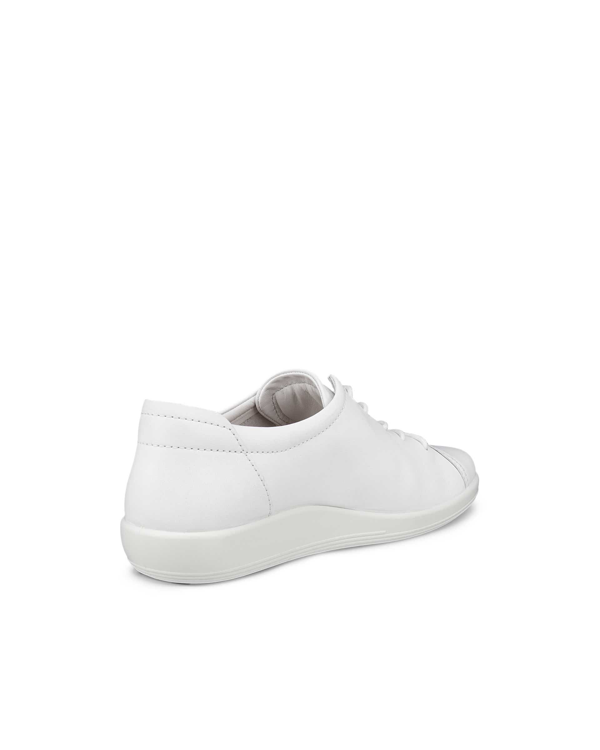 Women's ECCO® Soft 2.0 Leather Walking Shoe - White - Back