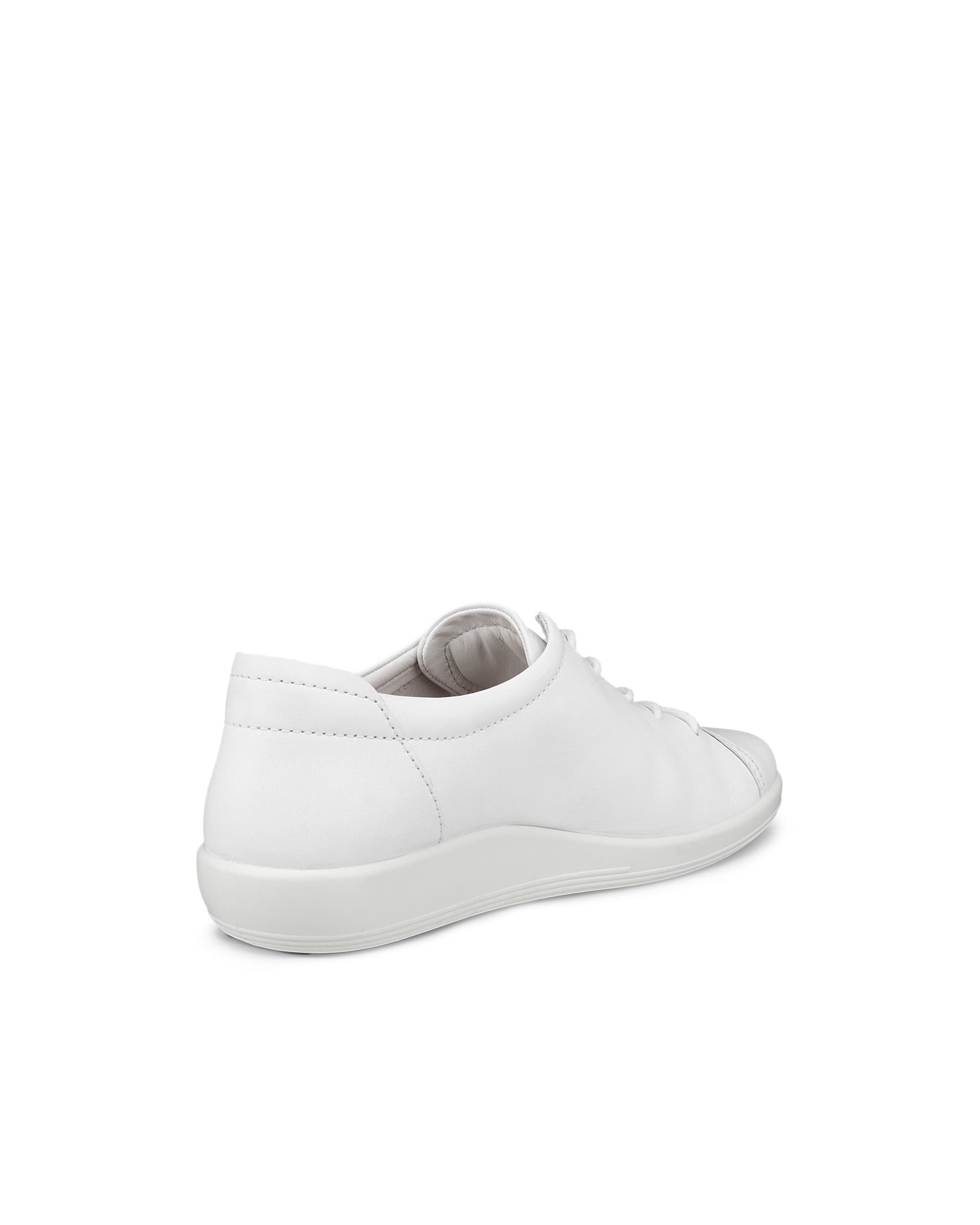 Women's ECCO® Soft 2.0 Leather Walking Shoe - White - Back
