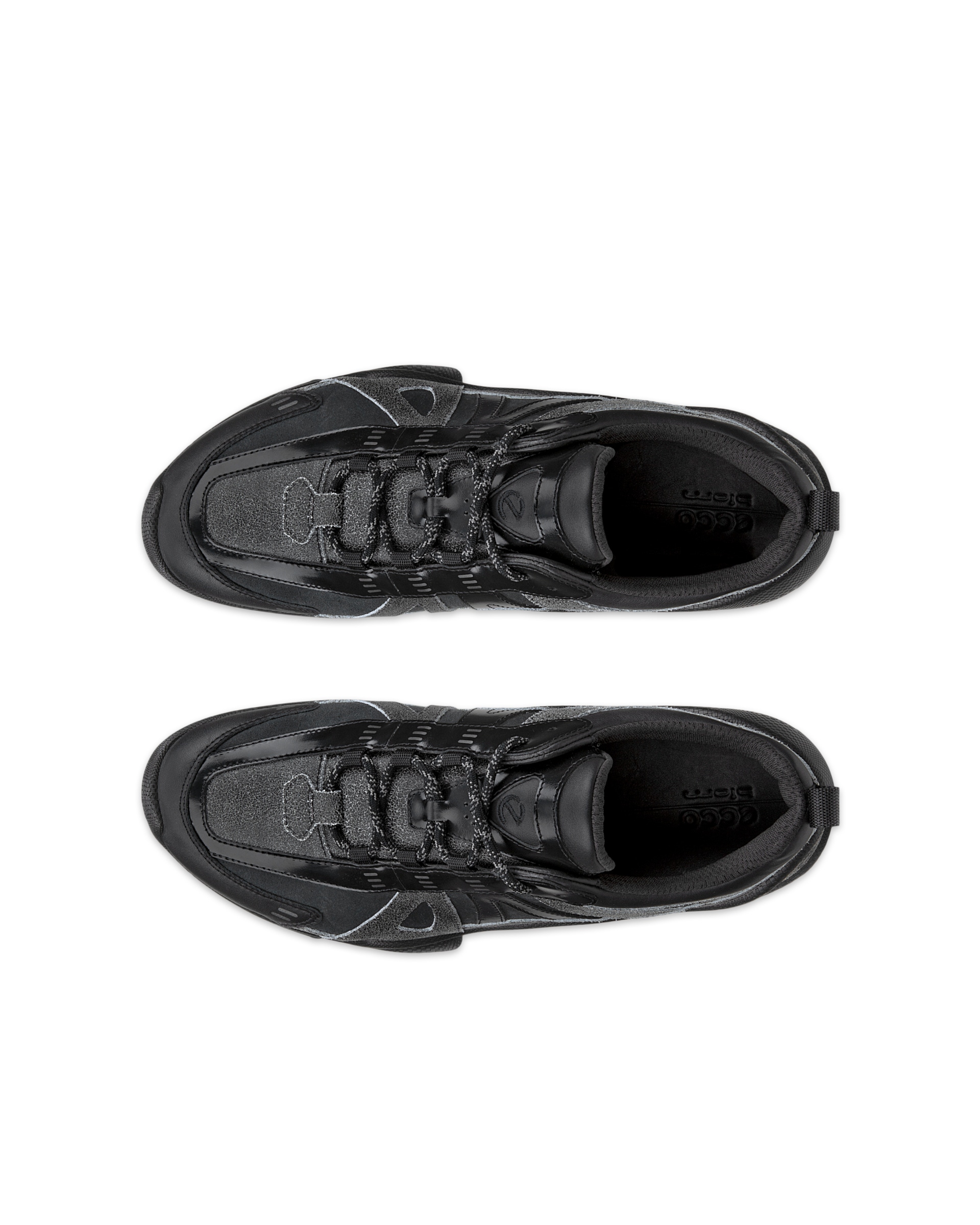 ECCO® BIOM C-Trail baskets de plein air en cuir pour homme - Noir - Top left pair