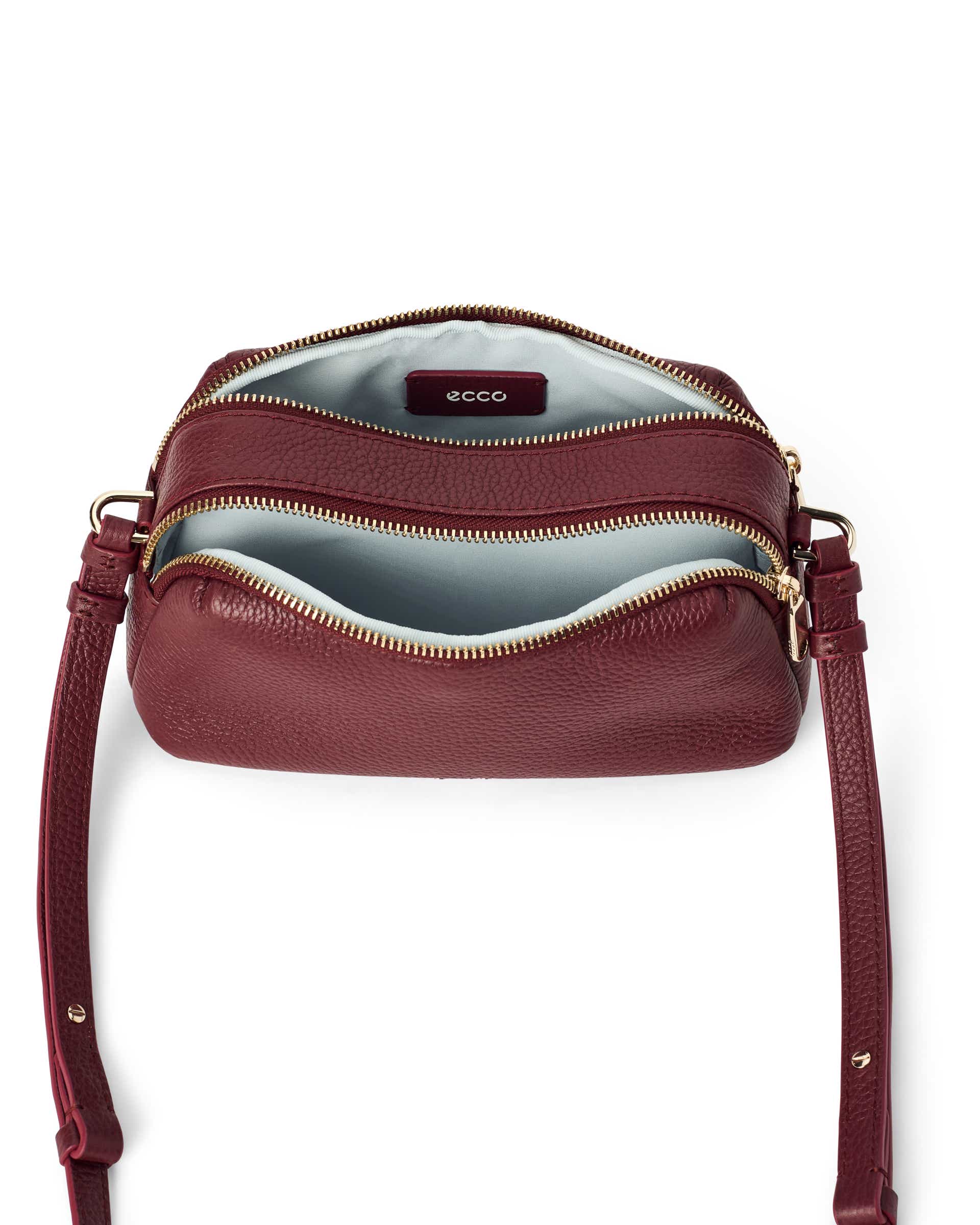 Women's ECCO® CAMERA BAG CURVE Leather Camera Bag - Red - Inside