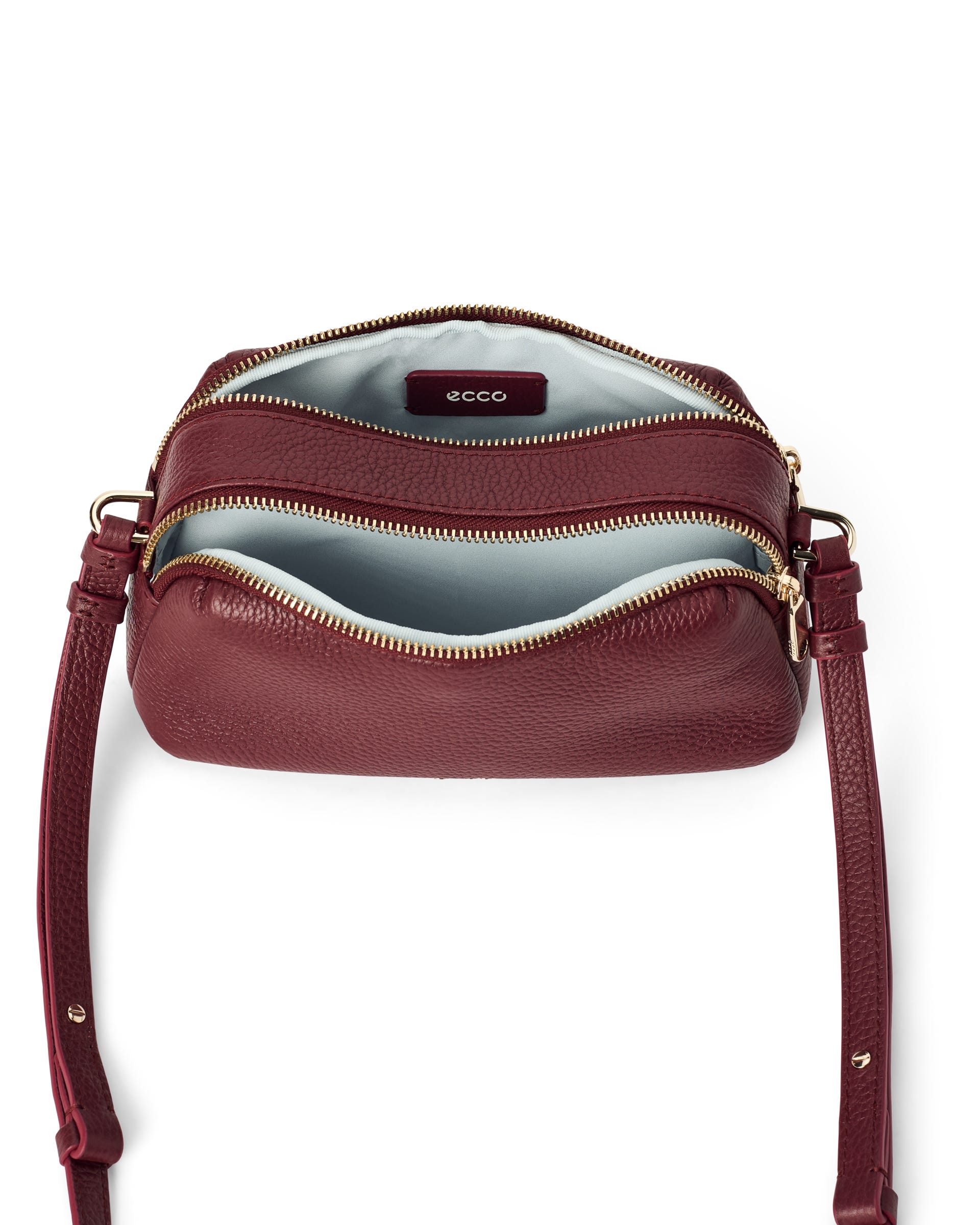 Women's ECCO® CAMERA BAG CURVE Leather Camera Bag - Red - Main