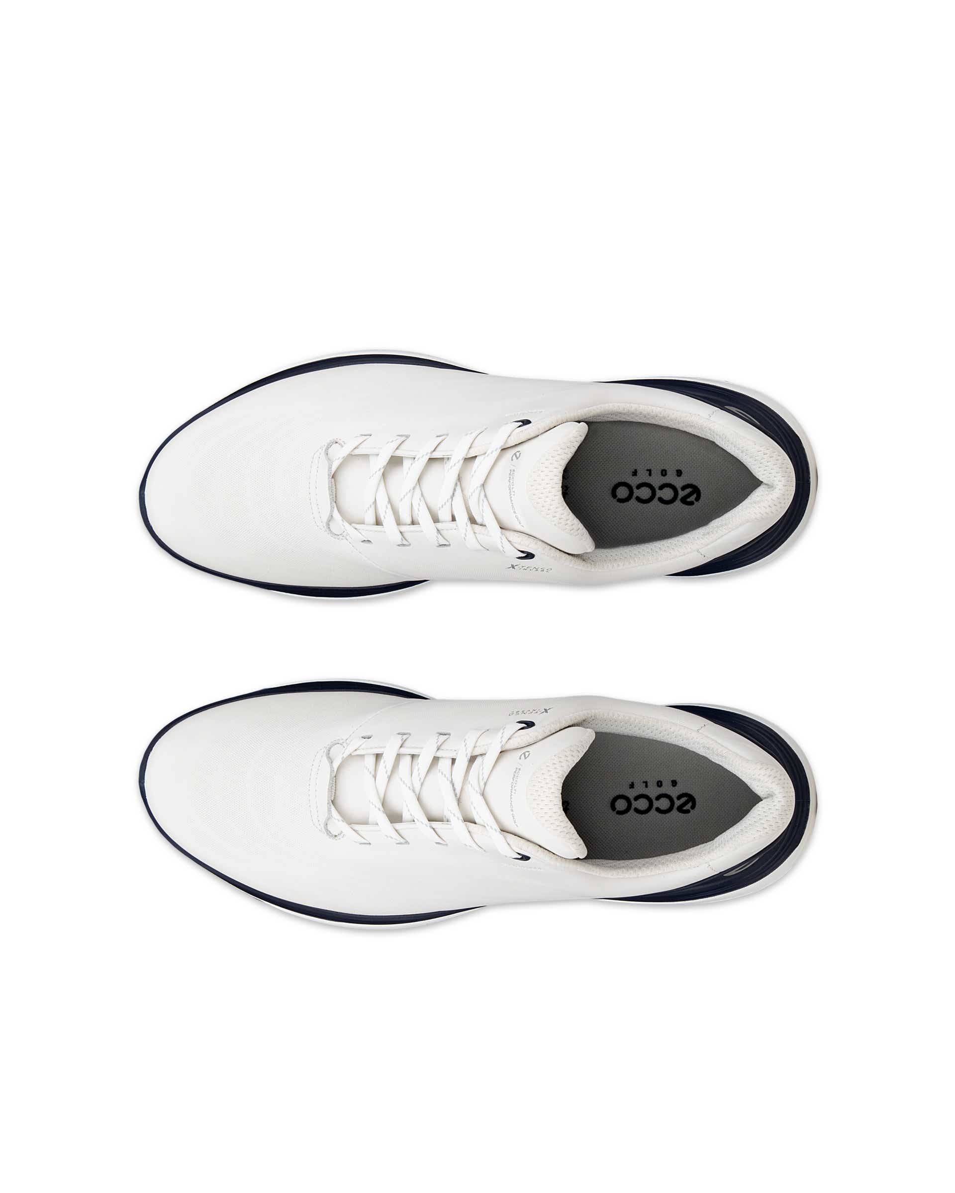ECCO Golf LT1 メンズ レザーウォータープルーフゴルフシューズ - ホワイト - Top left pair