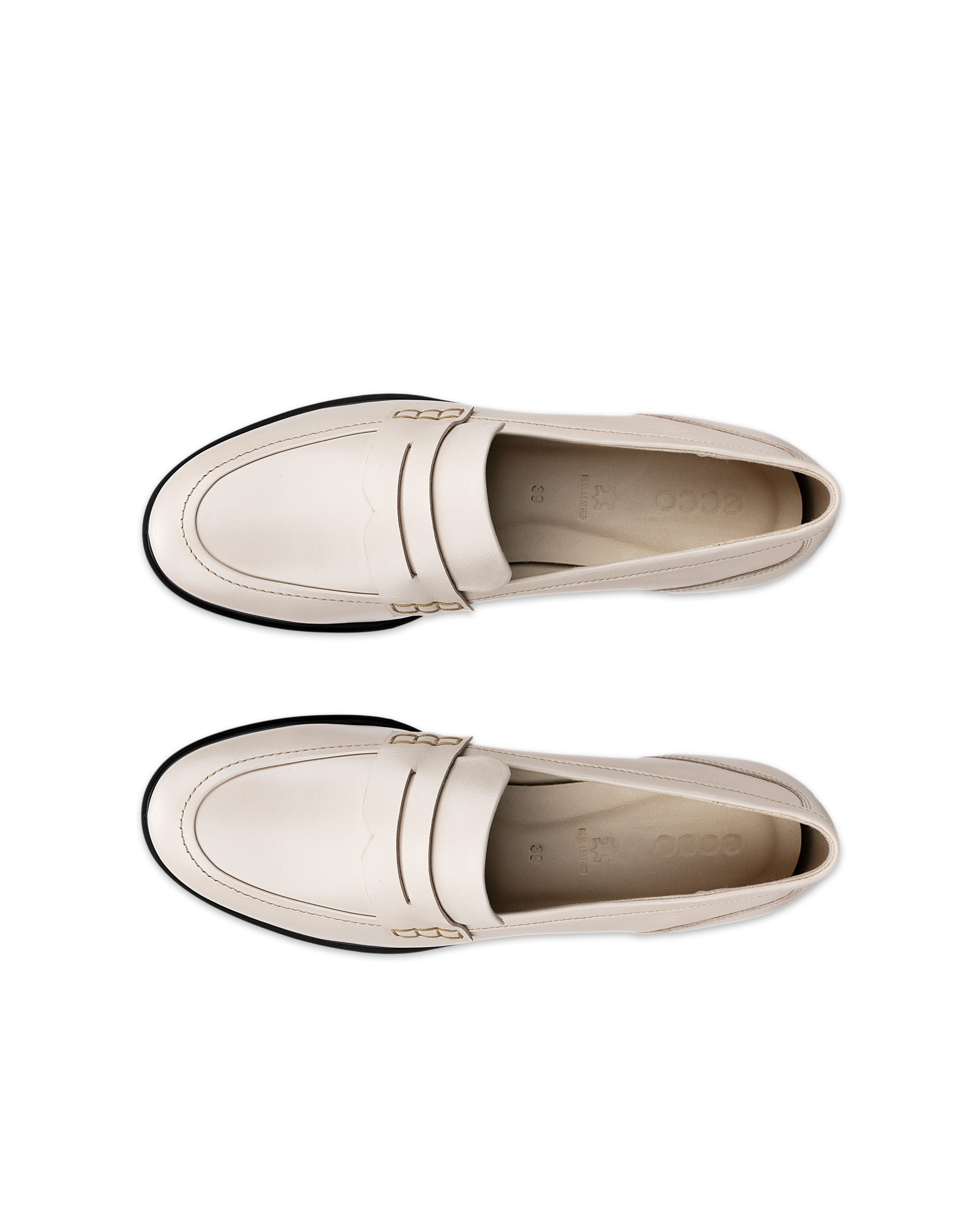 ECCO Dress Classic 15 ウィメンズ レザーローファー - ブラウン - Top left pair