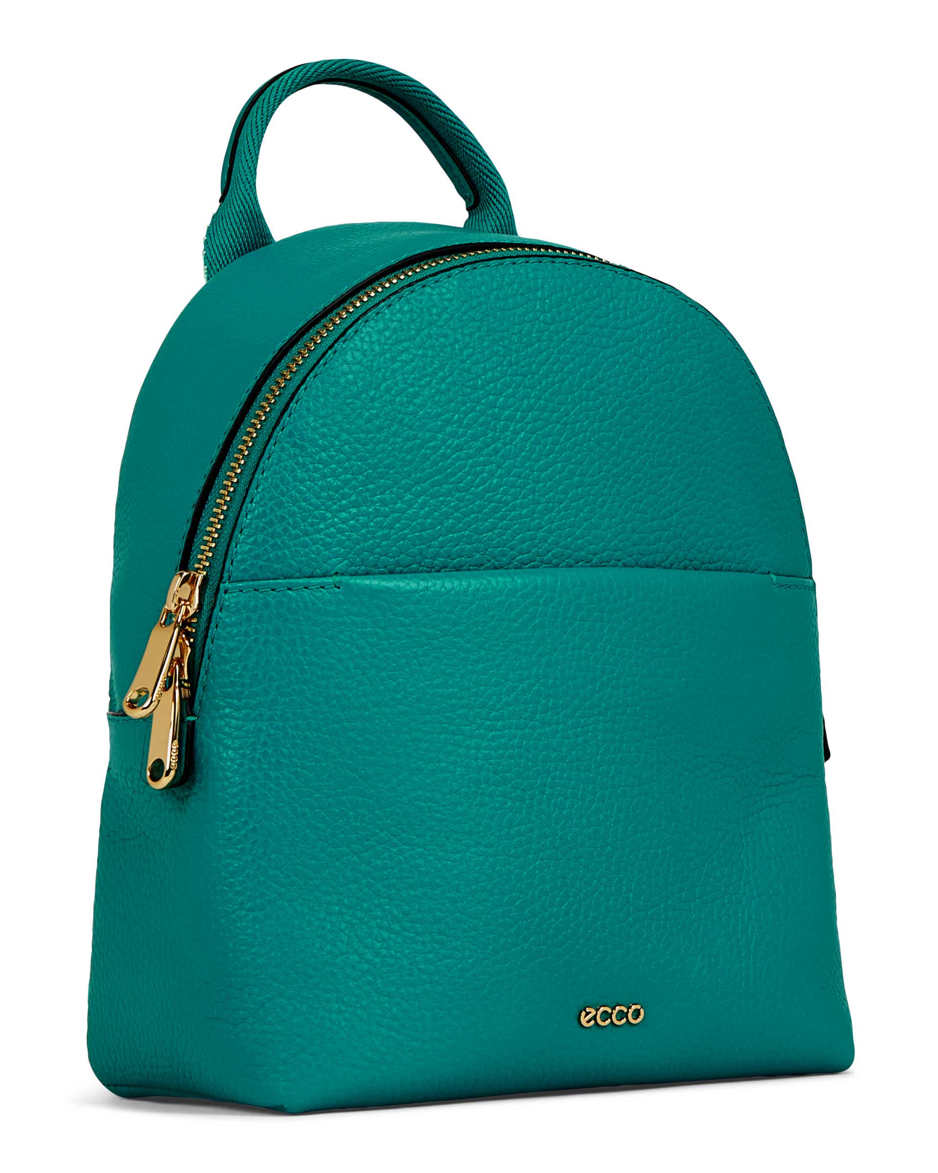 ECCO Round Pack Small Pebbled レザーバックパック | グリーン