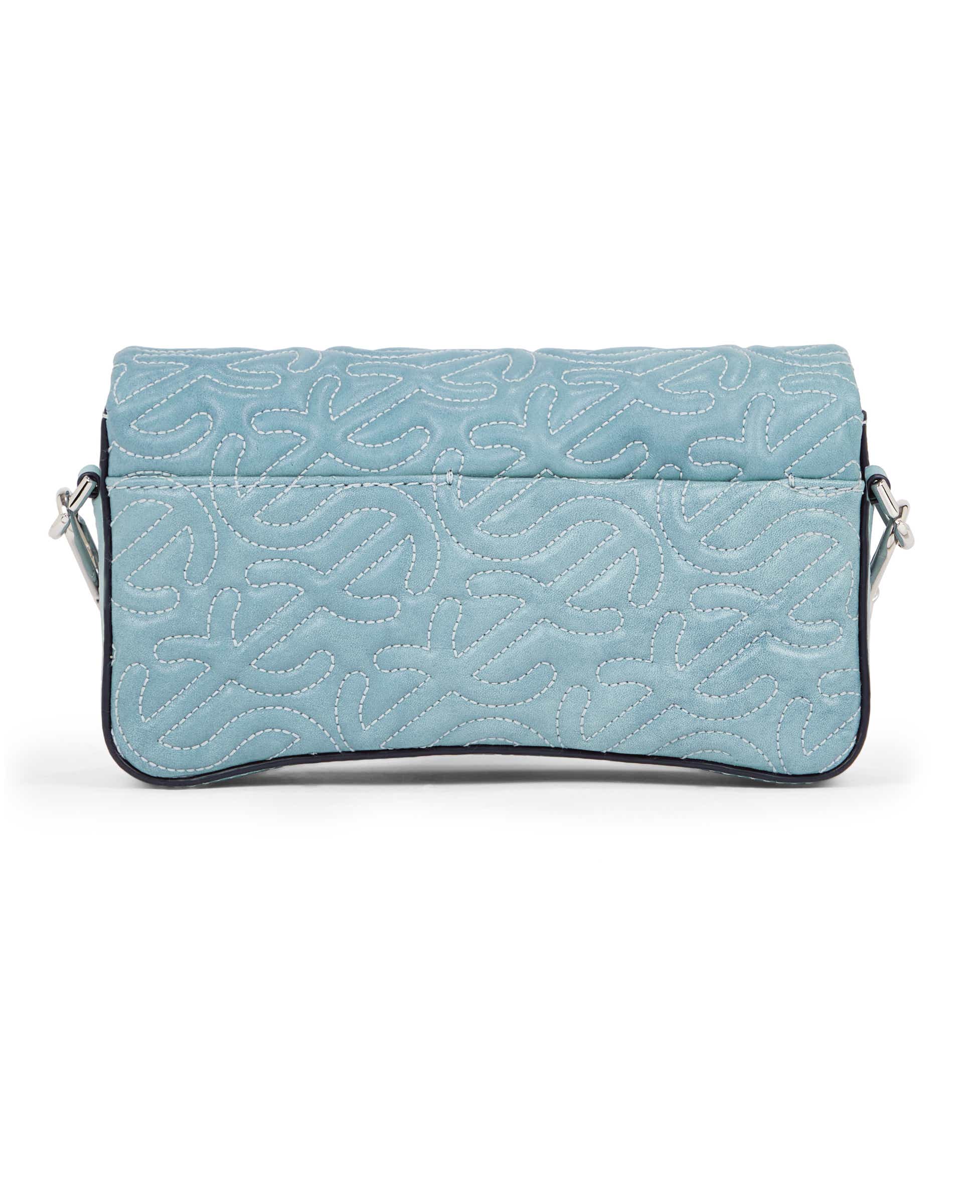 ECCO Pinch Small Quilted Wave Indigo レザークロスボディバッグ - ブルー - Back