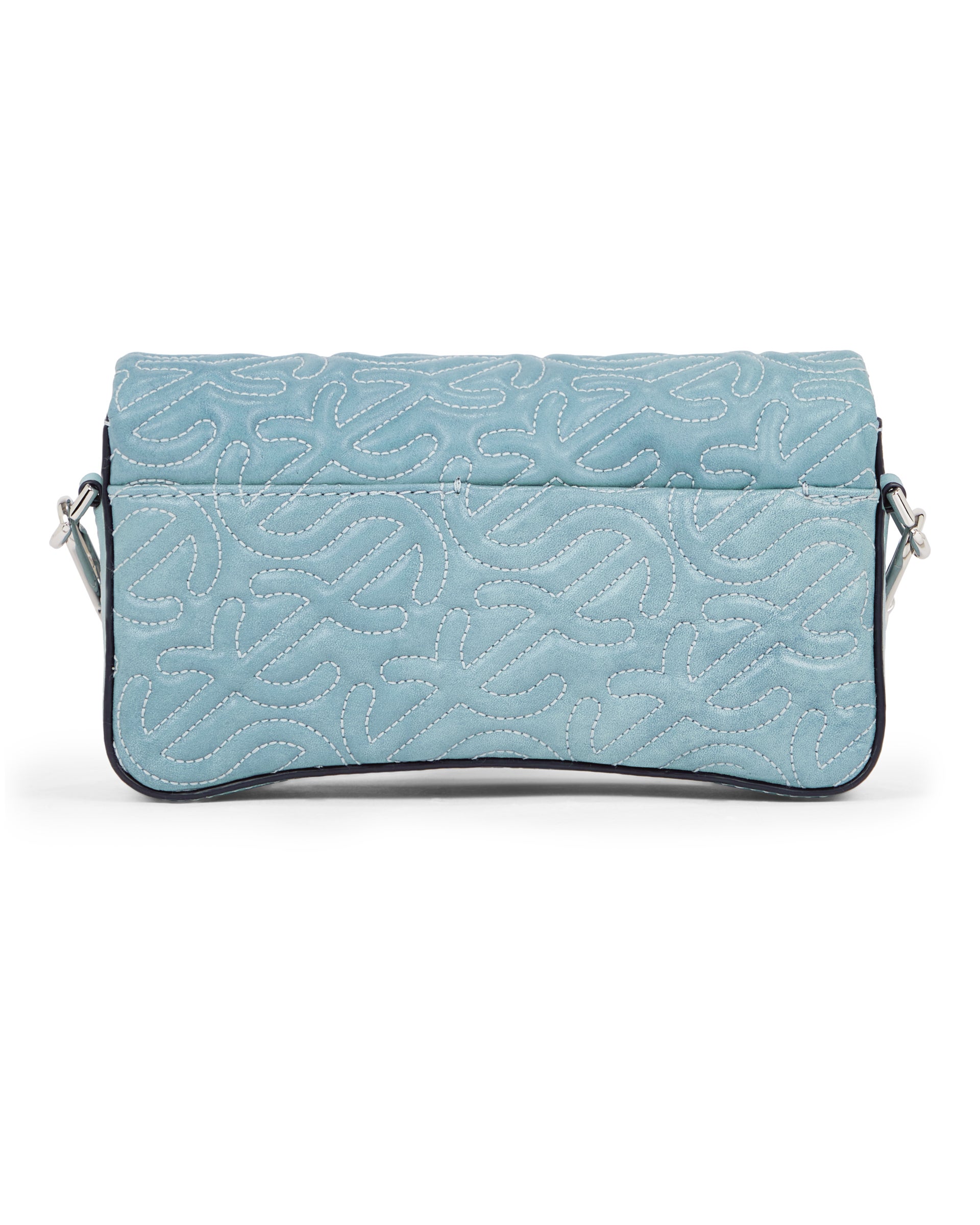 ECCO Pinch Small Quilted Wave Indigo レザークロスボディバッグ - ブルー - Back