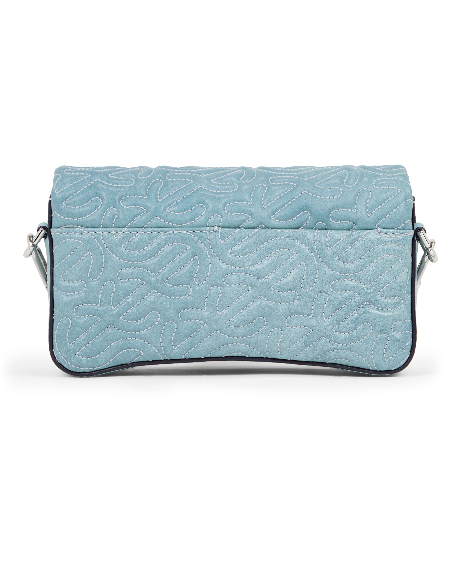 ECCO Pinch Small Quilted Wave Indigo レザークロスボディバッグ - ブルー - Back