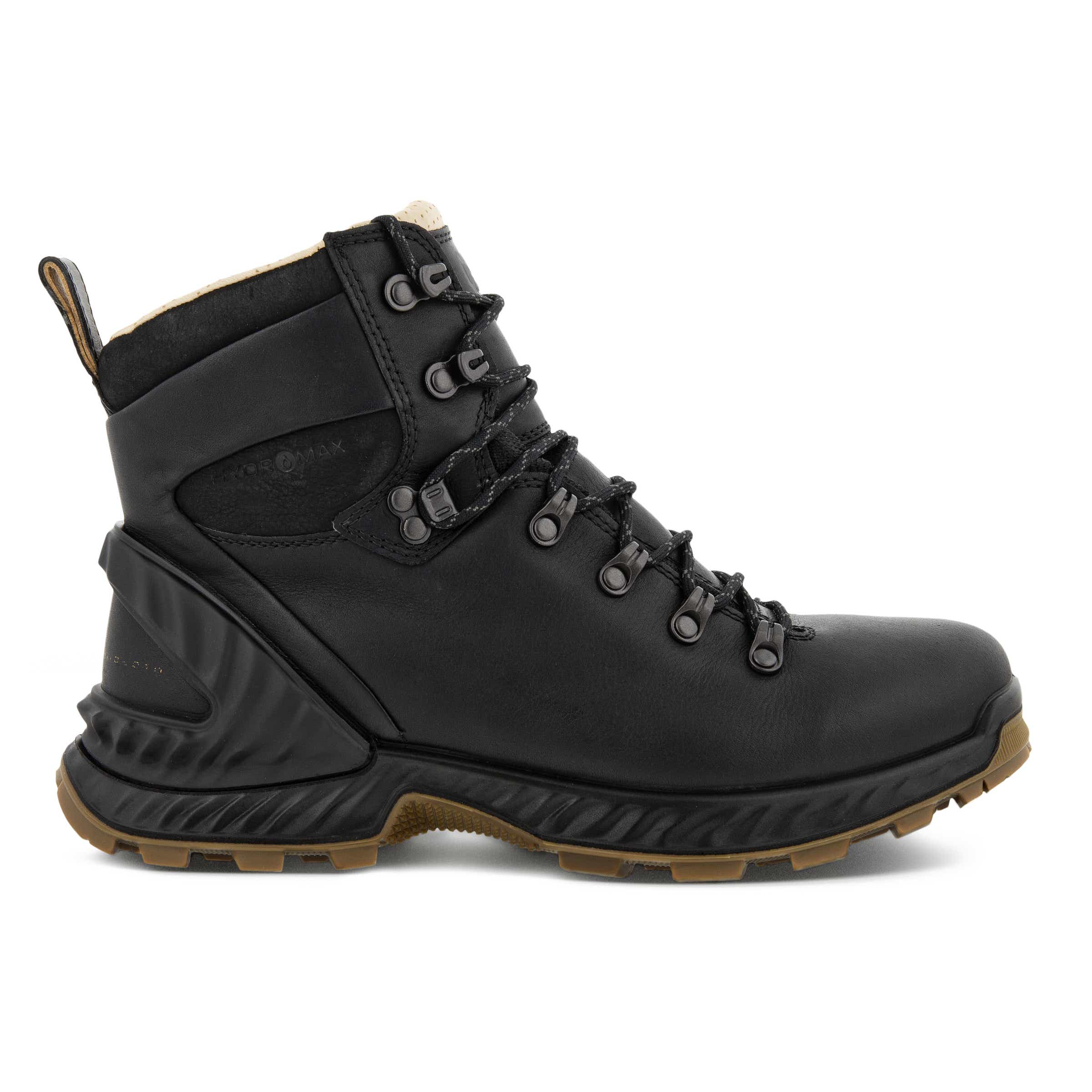 Men's ECCO® Exohike Leather Mid-Cut Outdoor Boot - Black - Outside