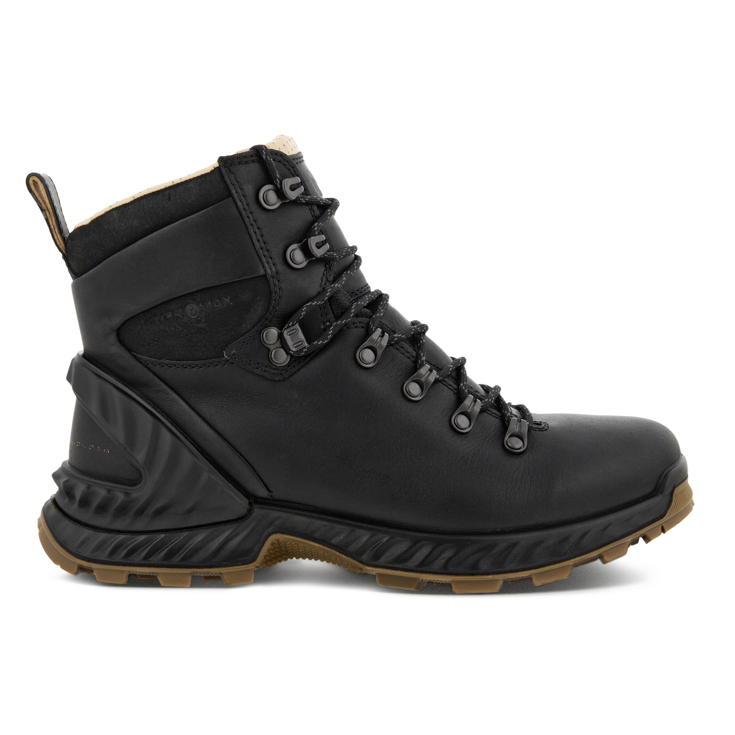 Men's ECCO® Exohike Leather Mid-Cut Outdoor Boot - Black - Outside