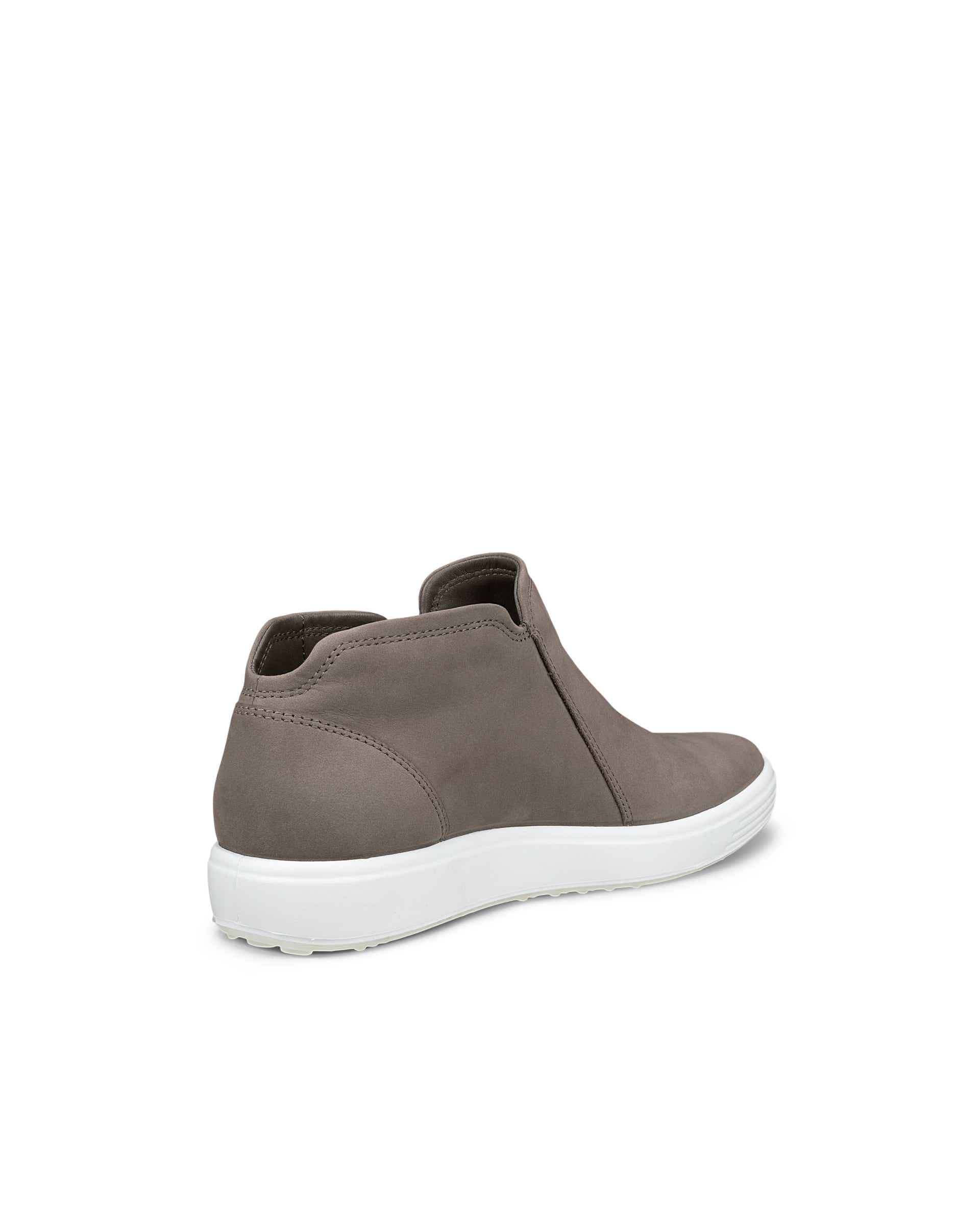 Women's ECCO® SOFT 7 Nubuck Zip Bootie - Gray - Back