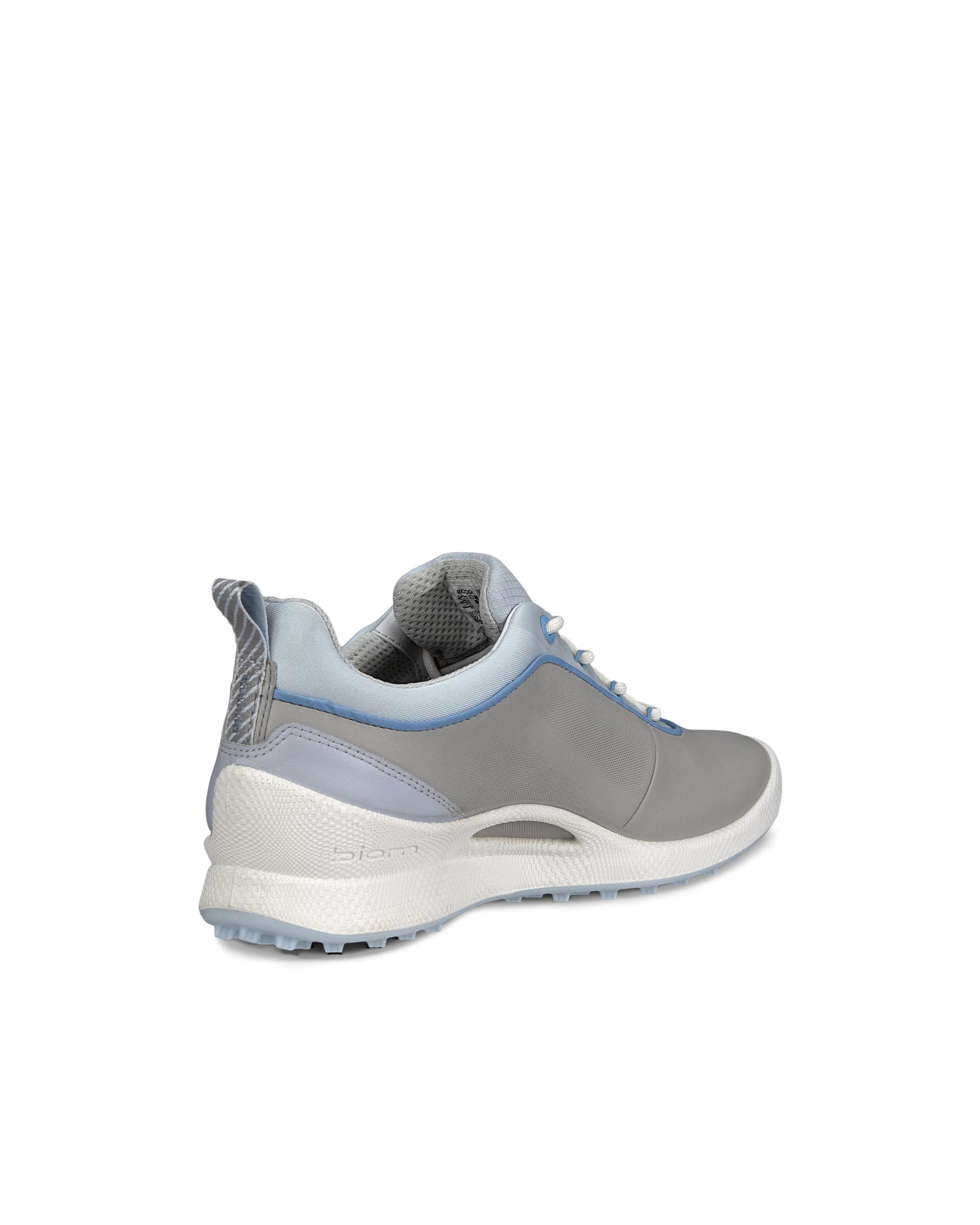 Women's ECCO® Golf Biom Hybrid Leather Golf Shoe - Gray - Back