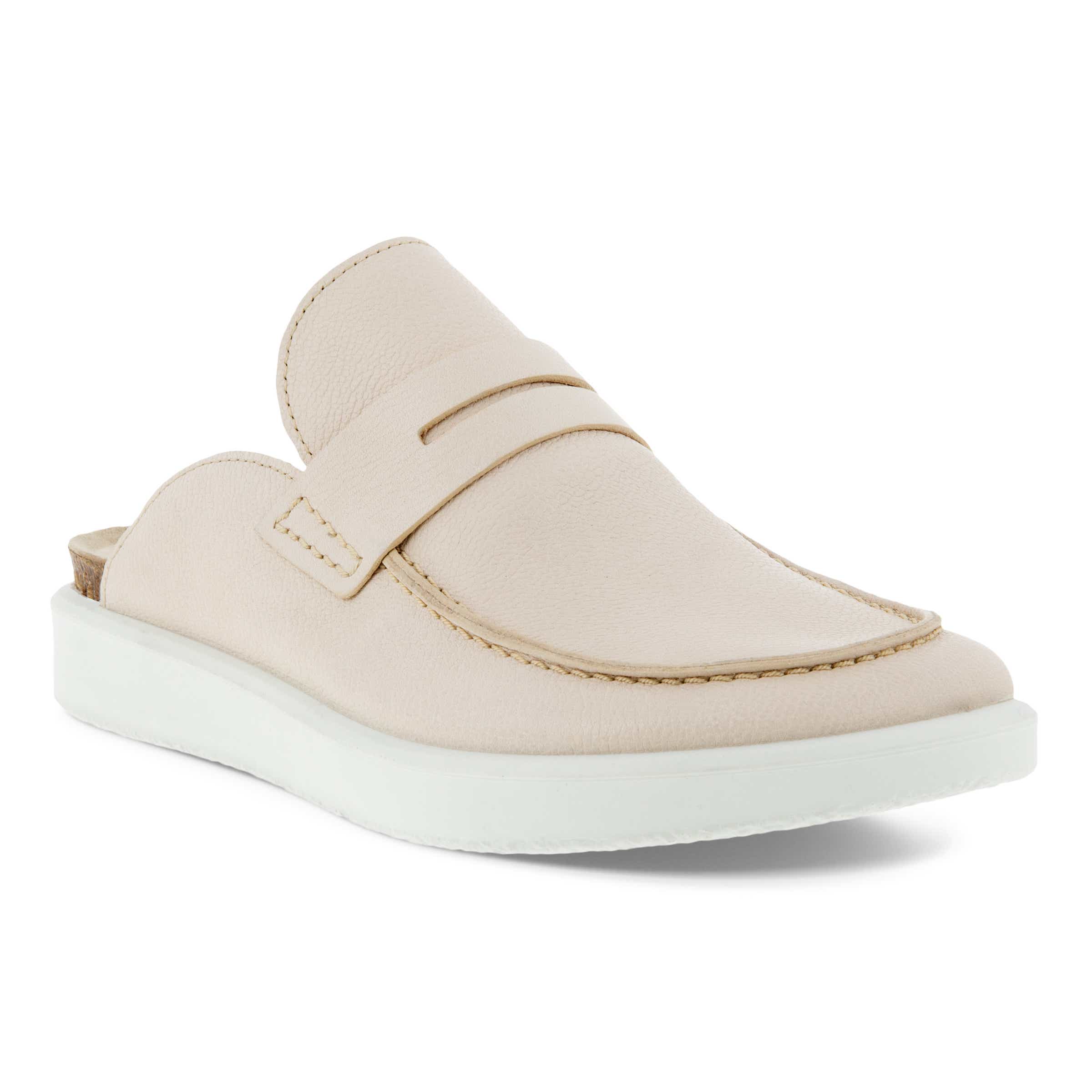 Women's ECCO® Corksphere Leather Mule Sandal - Beige - Main