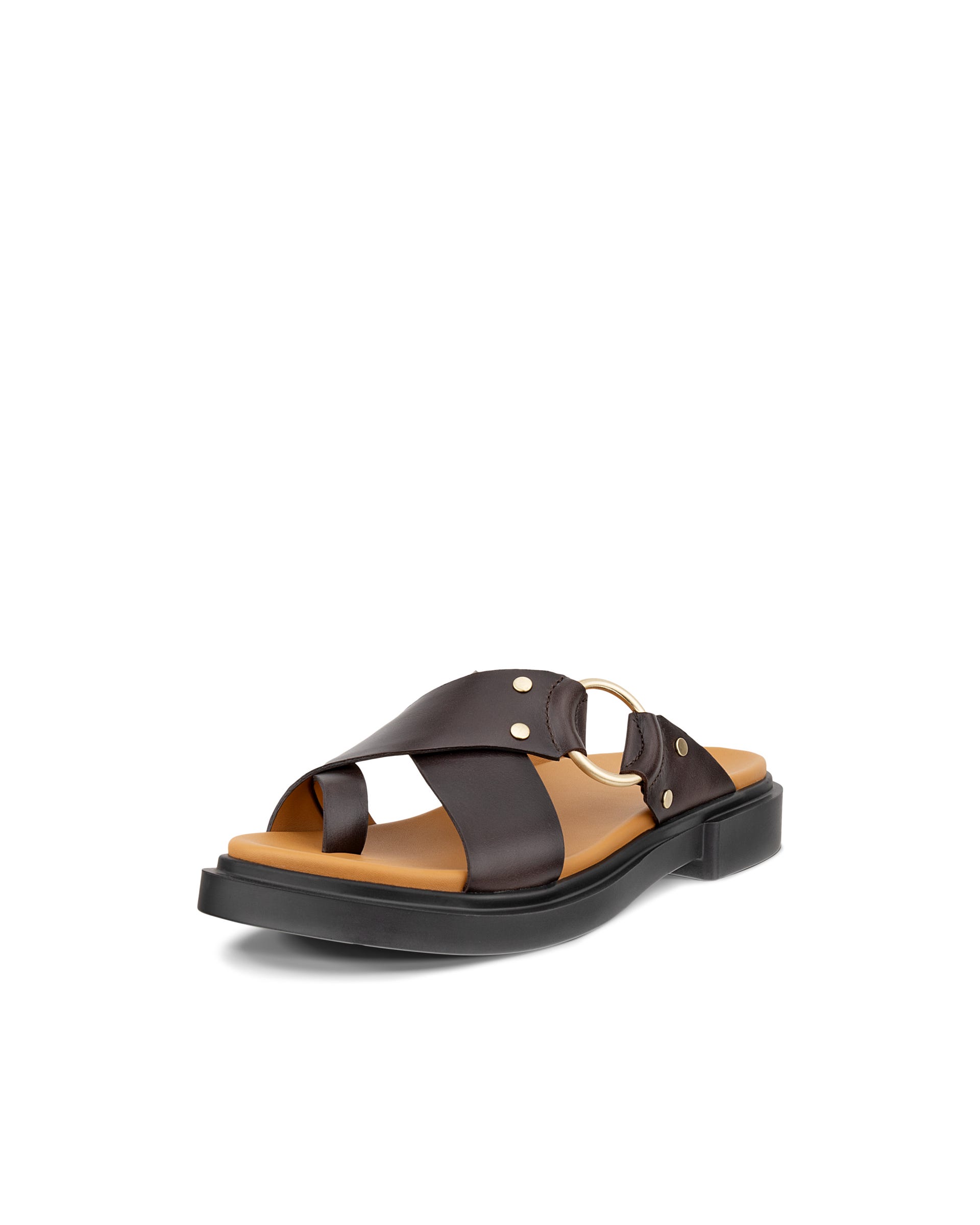 Women's ECCO® Metropole Seoul Leather Ring Sandal - Brown - Main