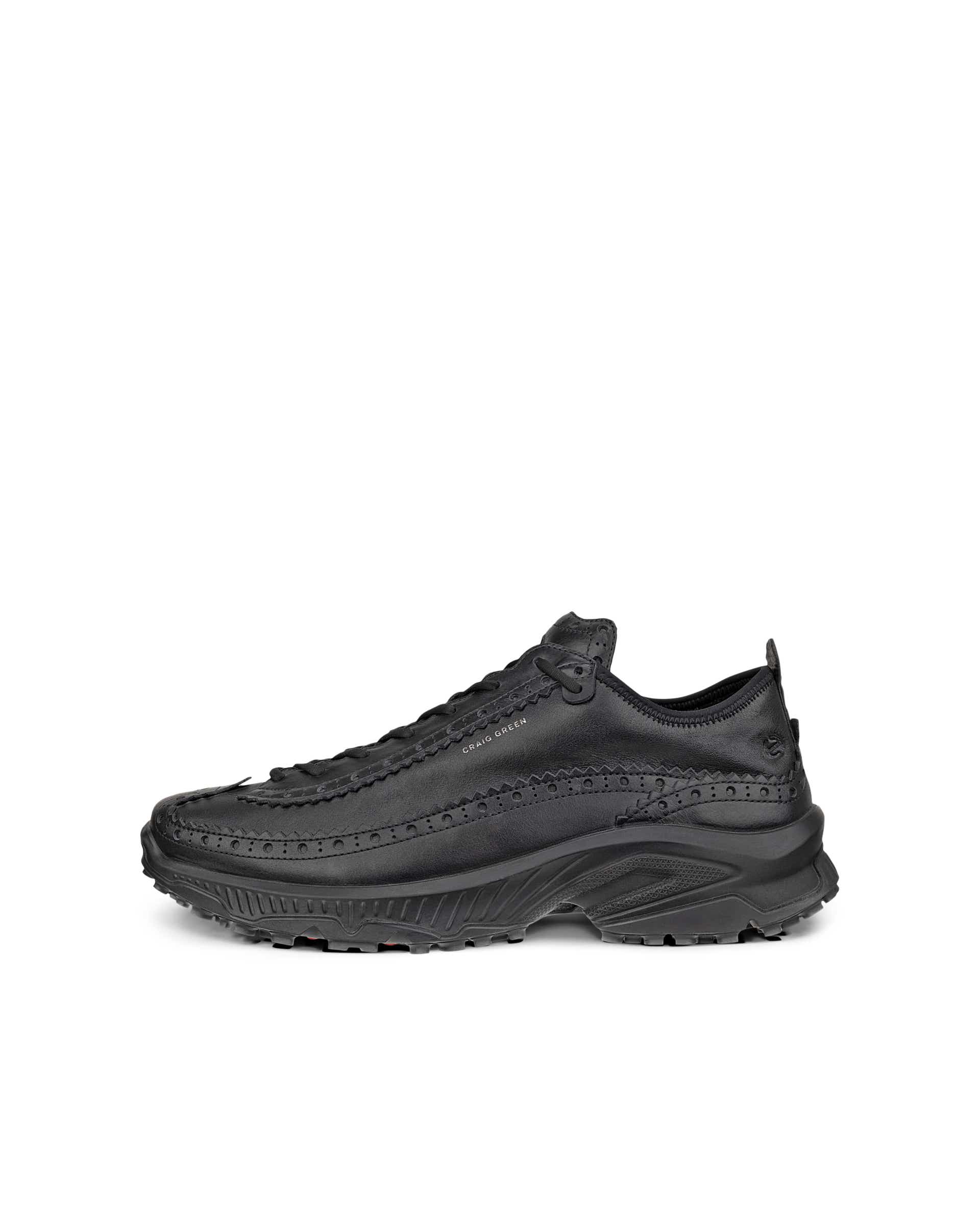 Men's ECCO® RECEPTOR XP Leather Platform Trainer - Black - Outside
