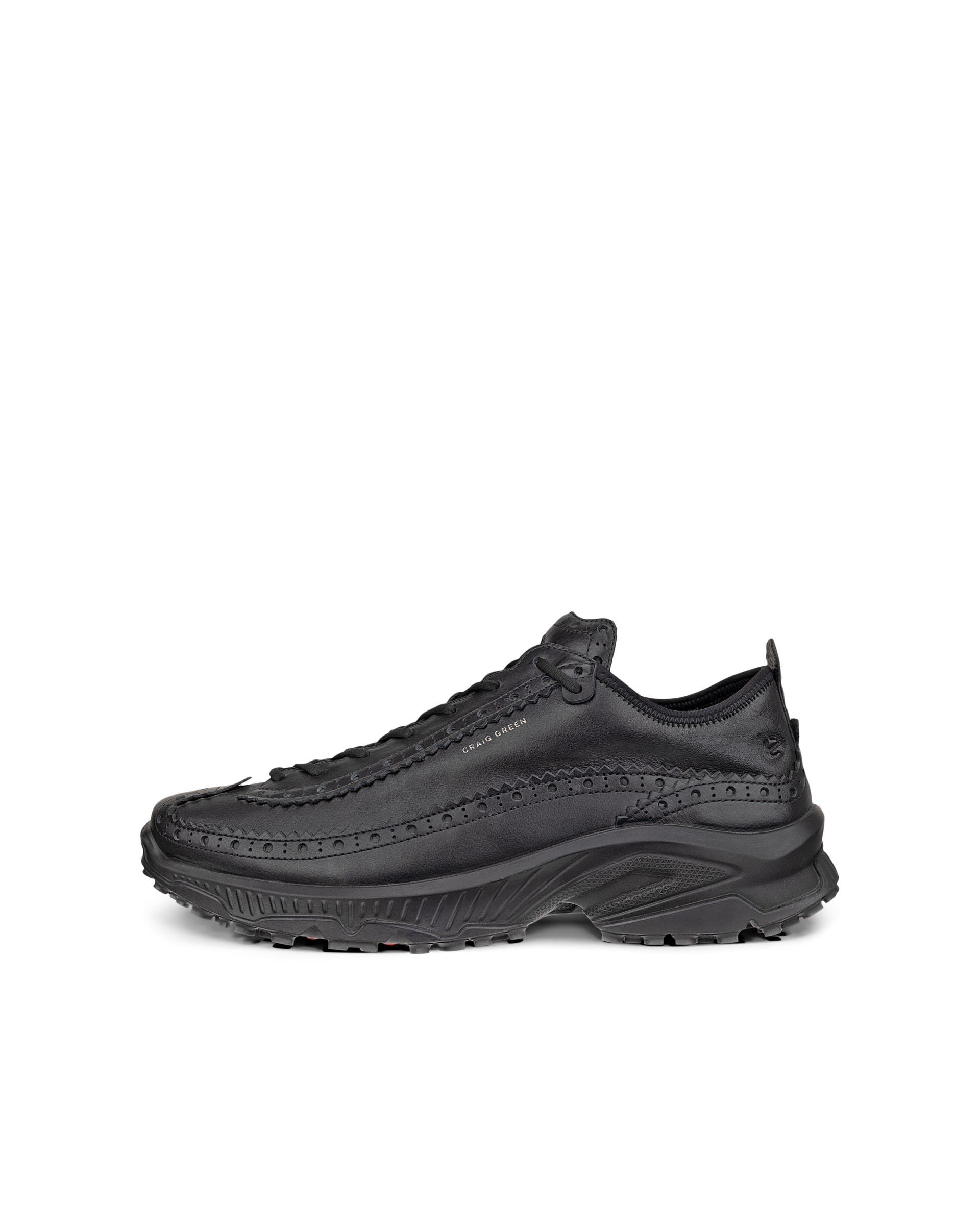 Men's ECCO® RECEPTOR XP Leather Platform Trainer - Black - Outside