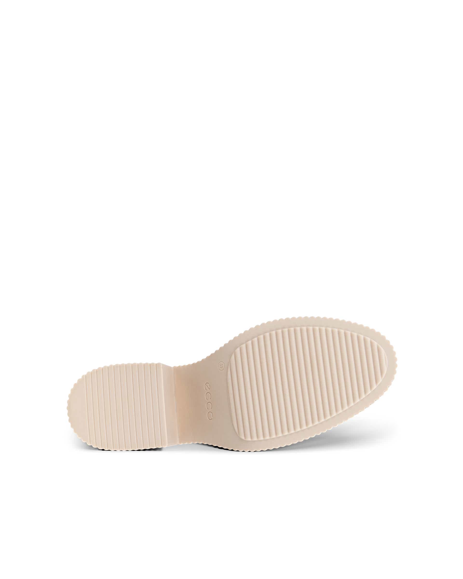 ECCO Fluted Heel ウィメンズ レザーアンクルブーツ - ベージュ - Sole