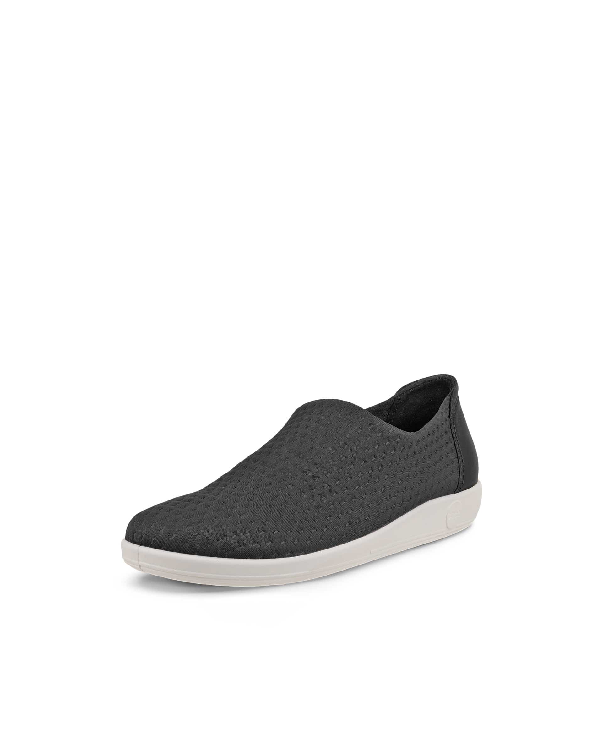 ECCO® Soft 2.0 chaussures toile sans lacet pour femme - Noir - Main