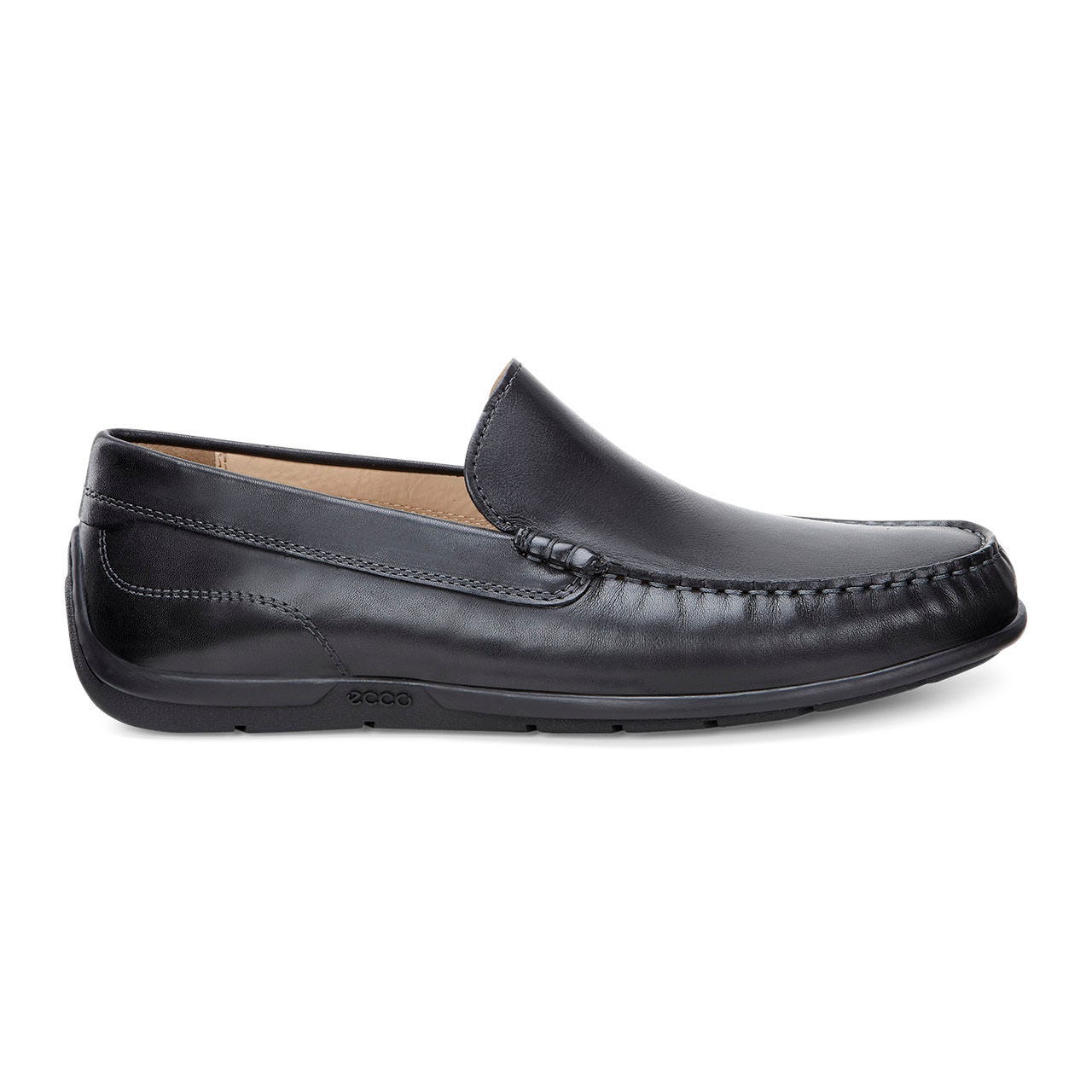Men's ECCO® Classic Moc 2.0 Leather Moccasin - Black - Outside