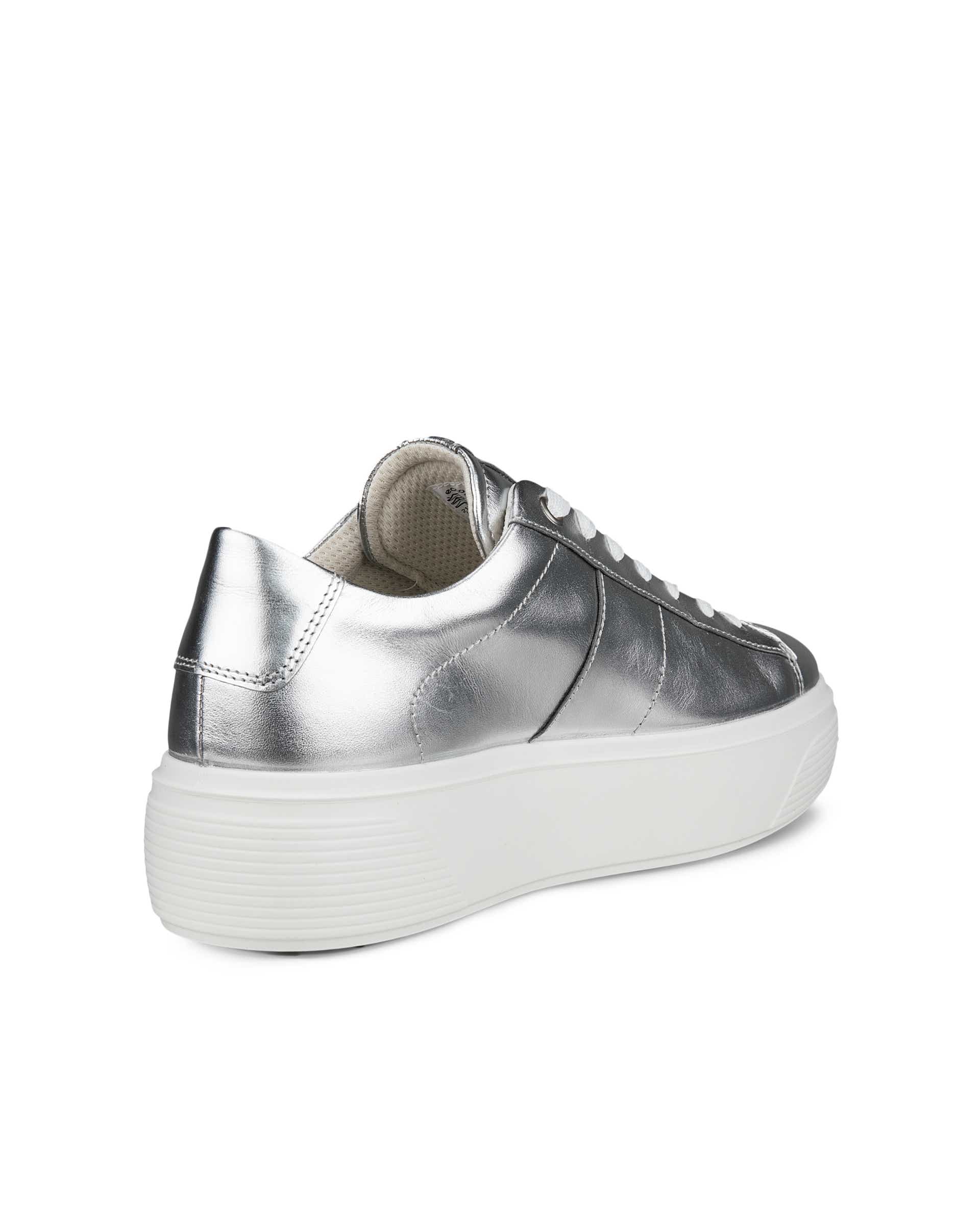 ECCO Street Platform ウィメンズ レザースニーカー - グレー - Back