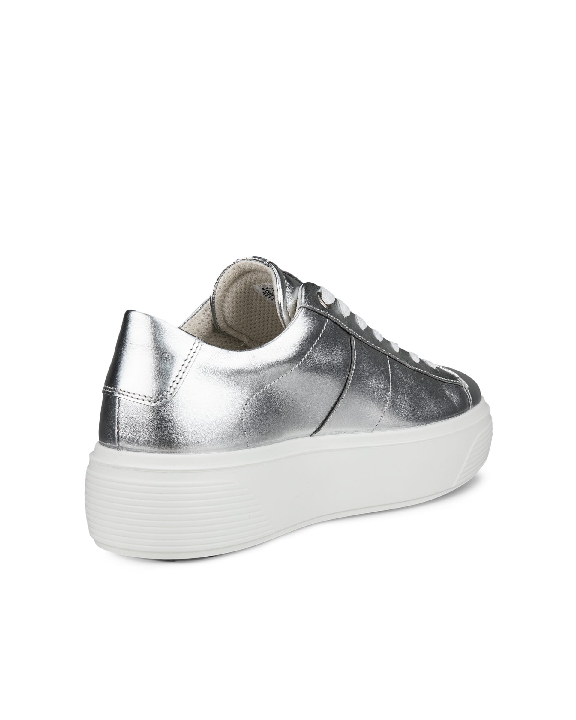 ECCO Street Platform ウィメンズ レザースニーカー - グレー - Back
