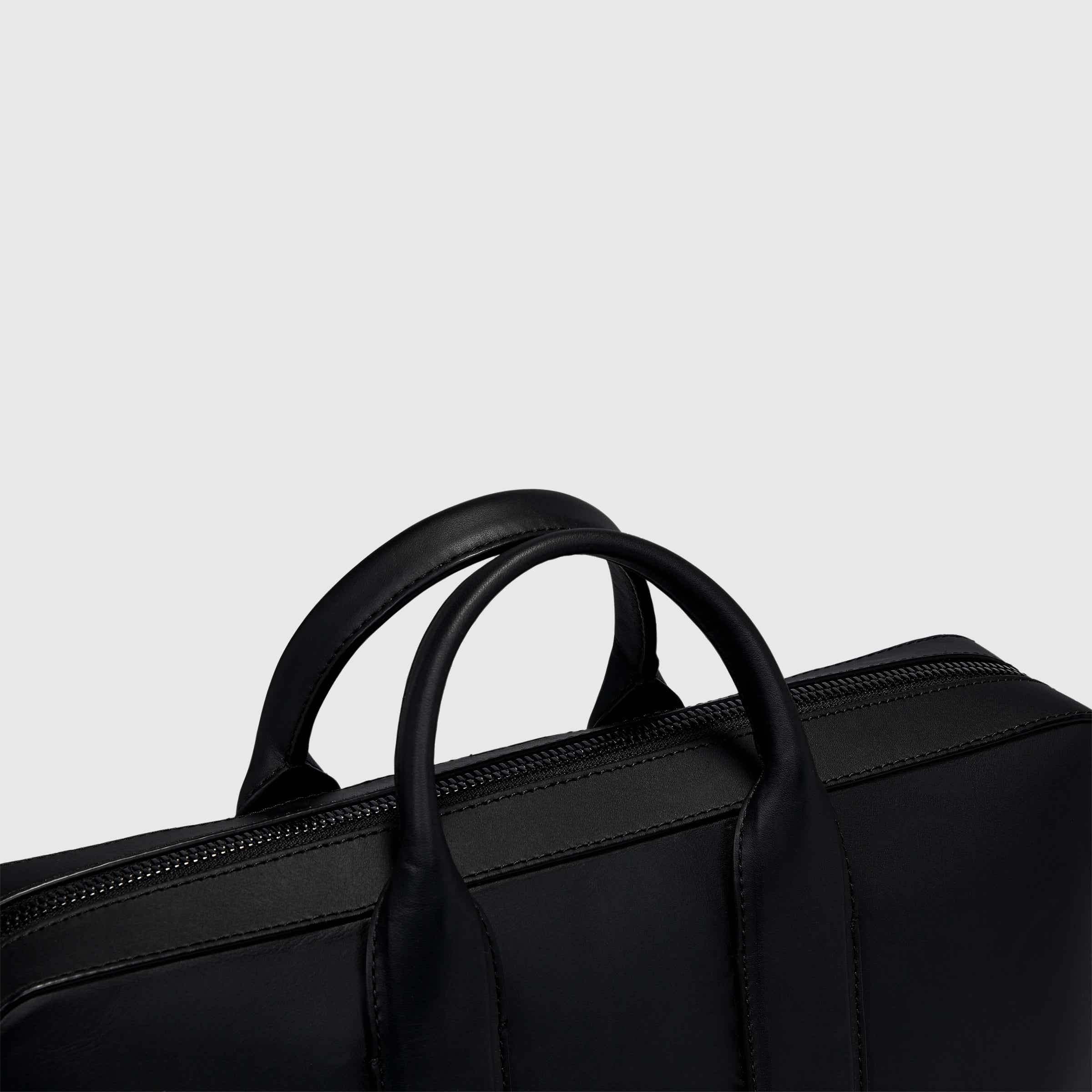 ECCO® City Leather Laptop Bag - Black - Detail-1