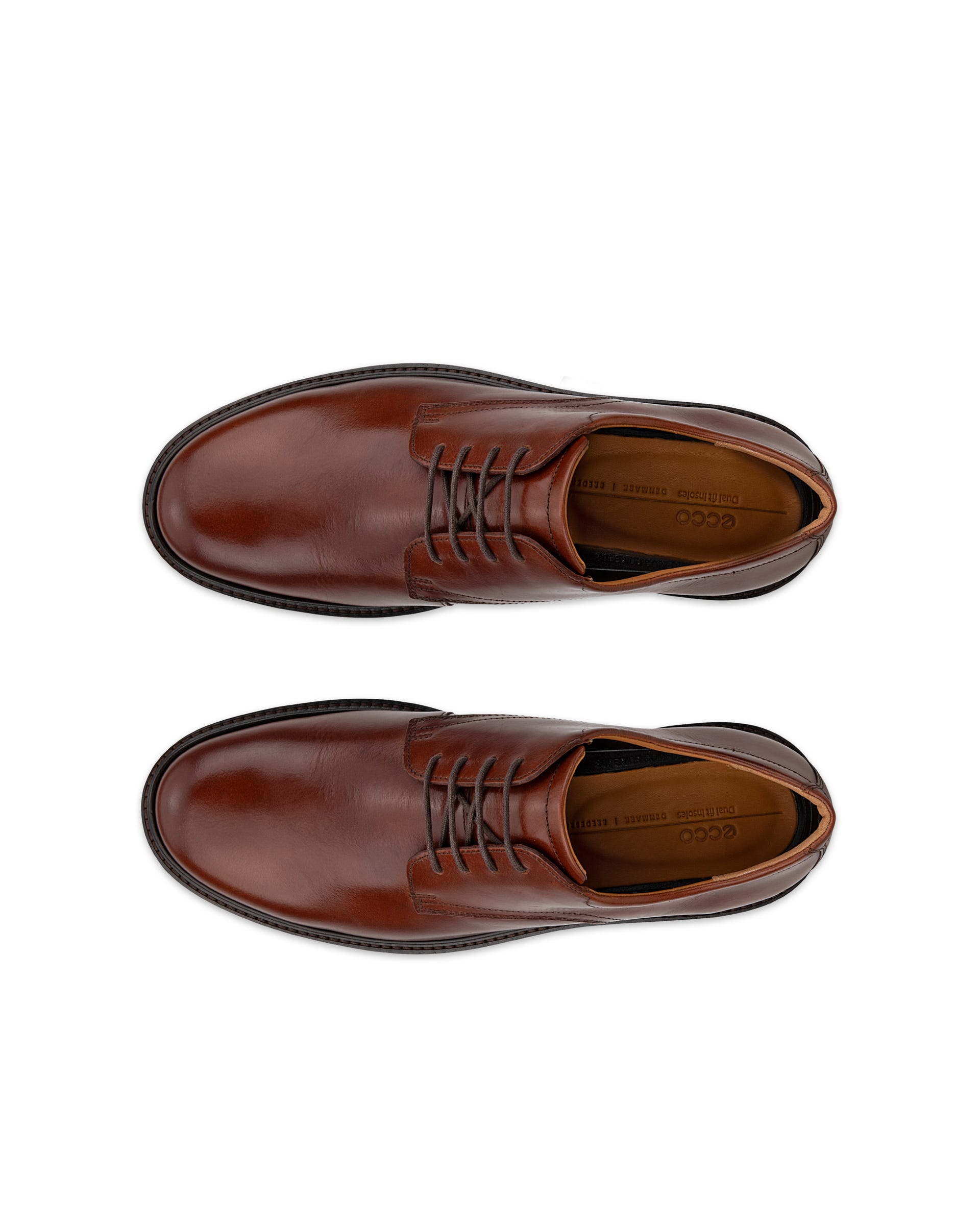 Men's ECCO® Metropole London Leather Derby Shoe - Brown - Top left pair