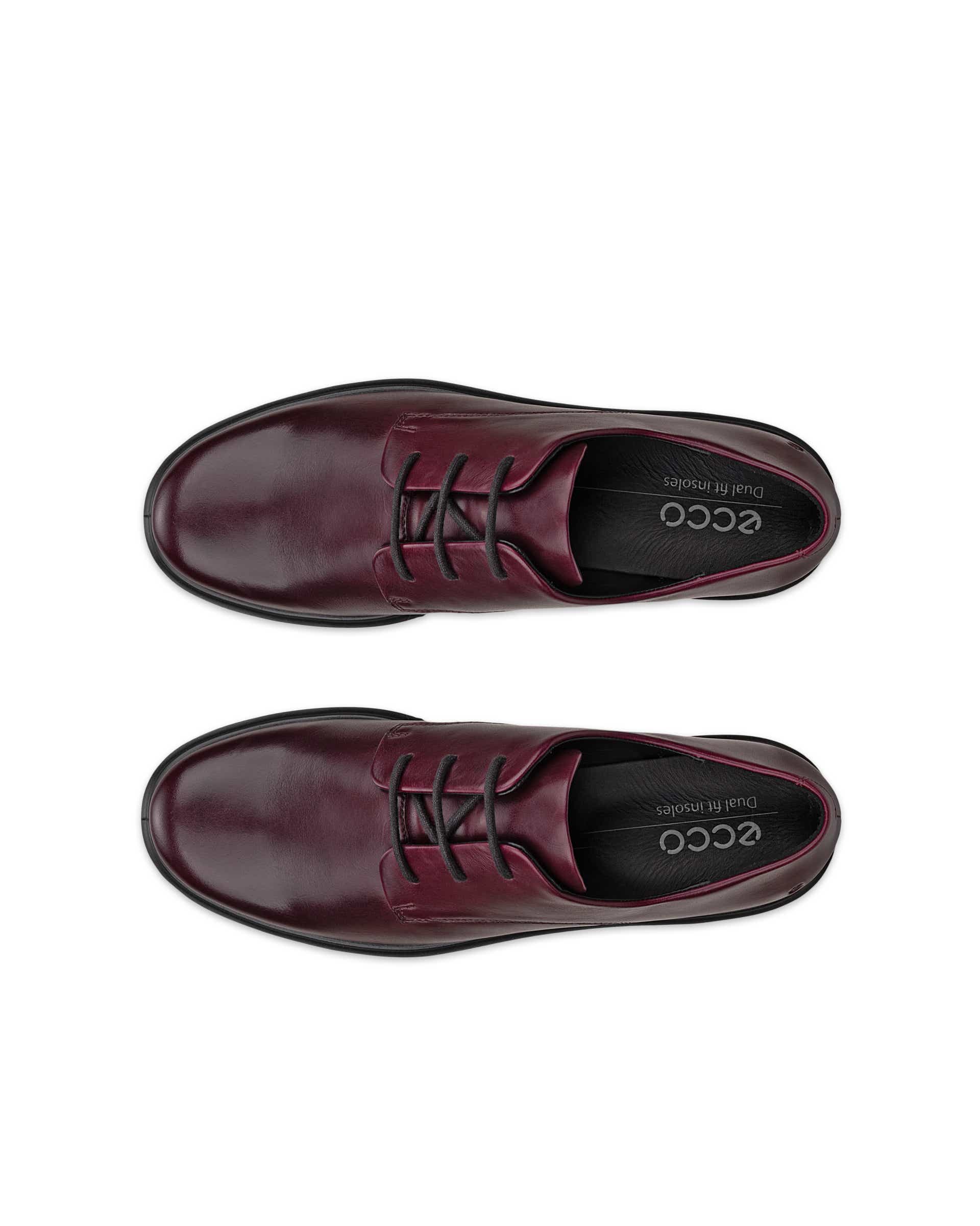 Women's ECCO® METROPOLE AMSTERDAM Leather Derby Shoe - Red - Top left pair