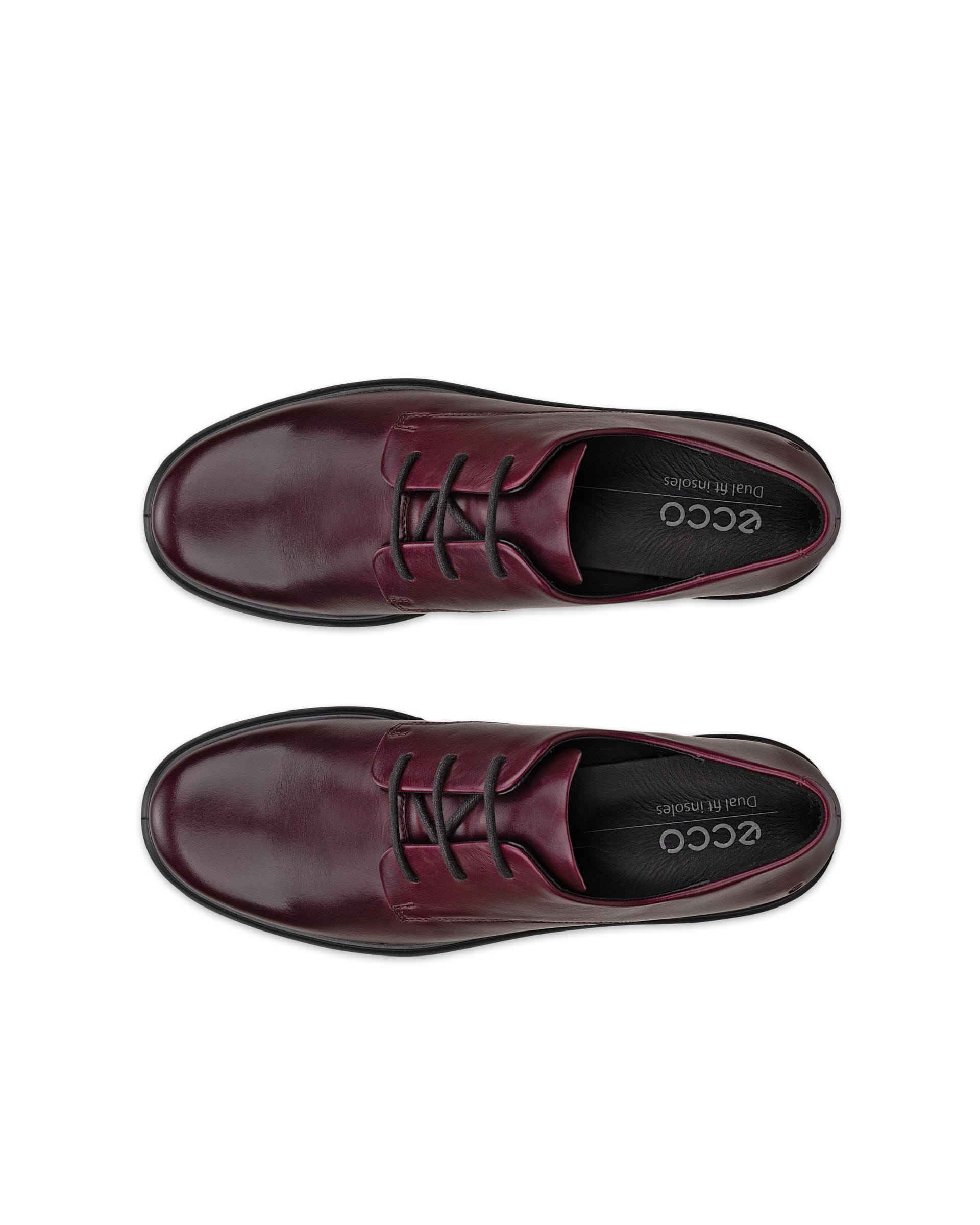 Women's ECCO® METROPOLE AMSTERDAM Leather Derby Shoe - Red - Top left pair