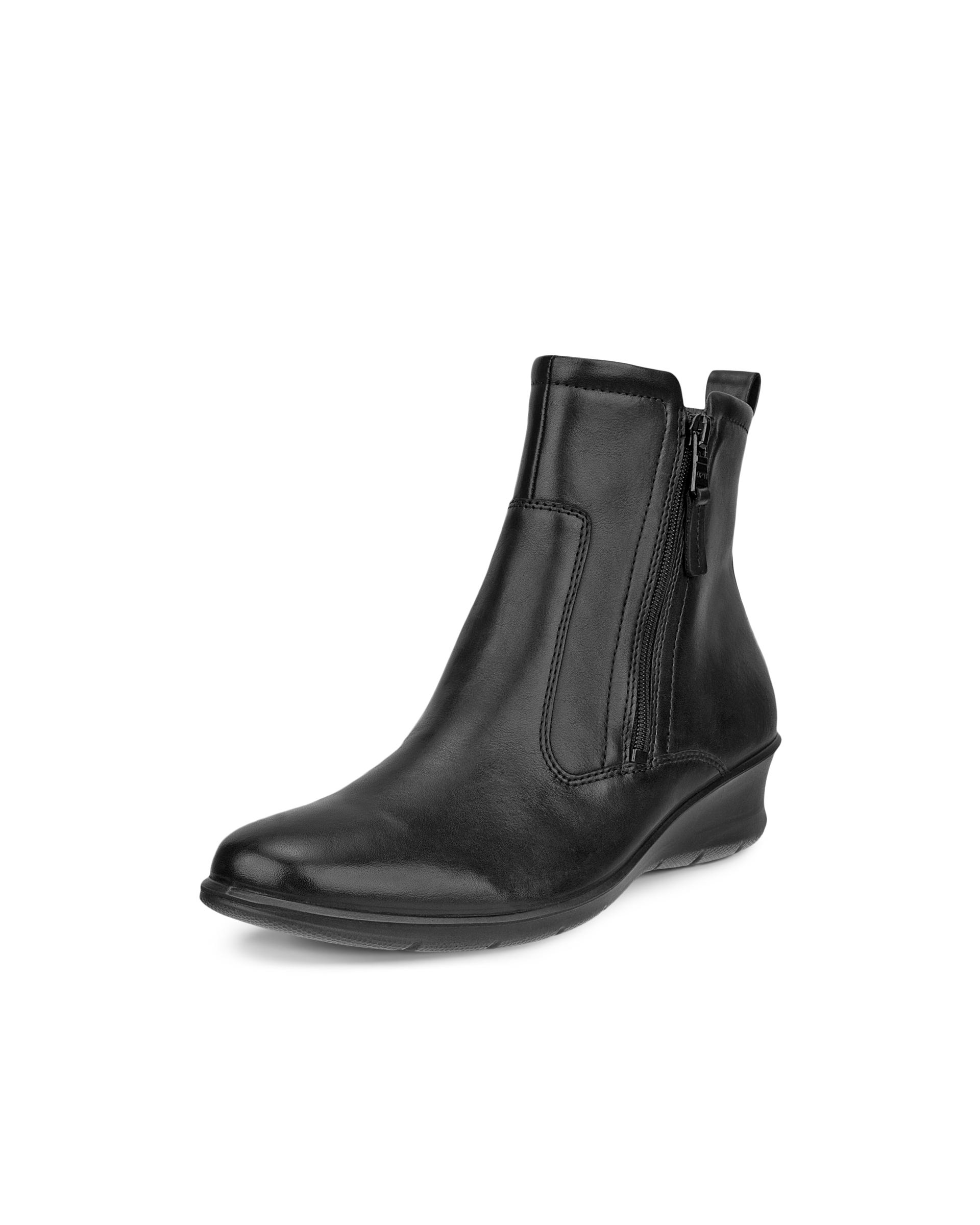 Women's ECCO® Felicia Leather Ankle Boot - Black - Main