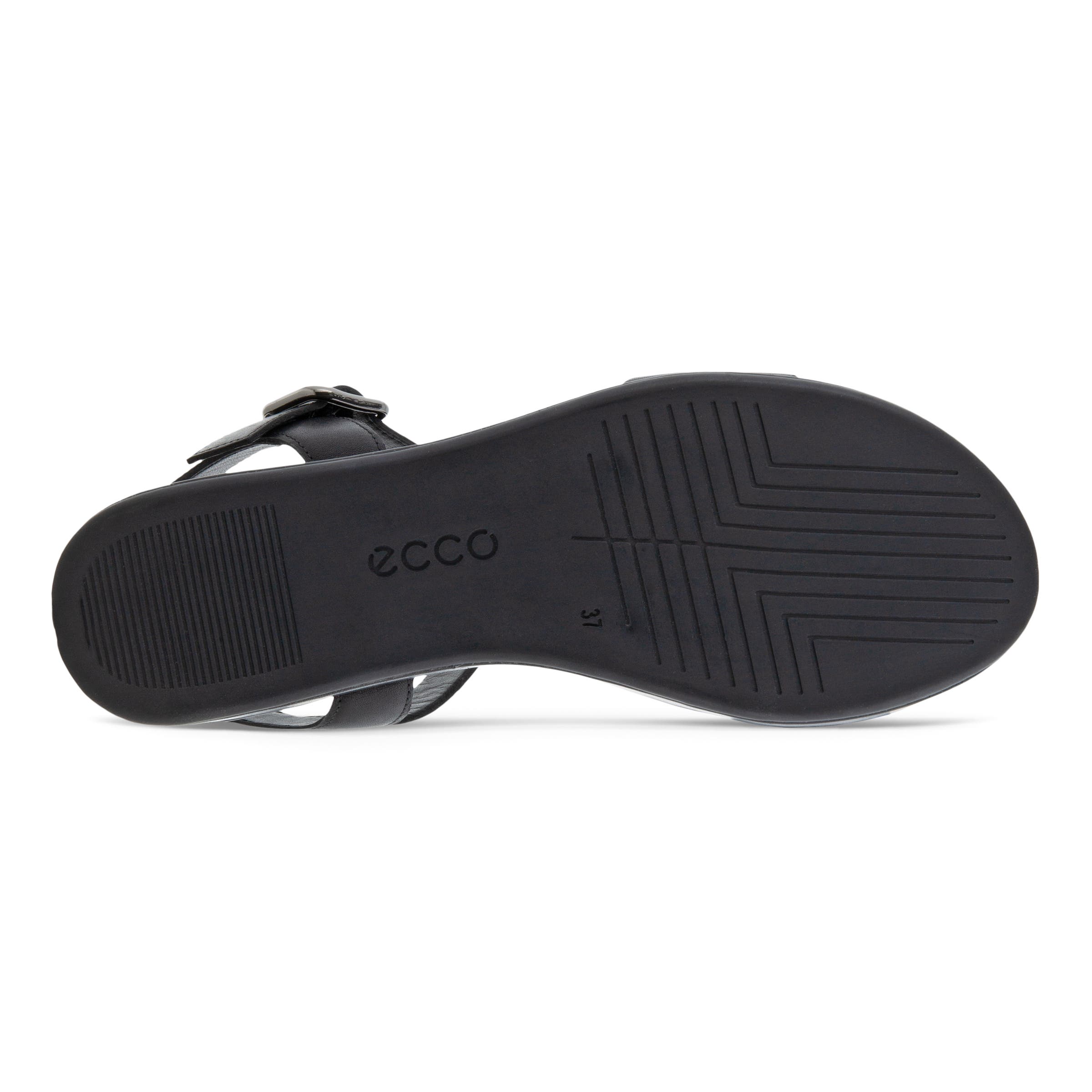 ECCO Elevate Plateau ウィメンズ レザーフラットサンダル - ブラック - Sole