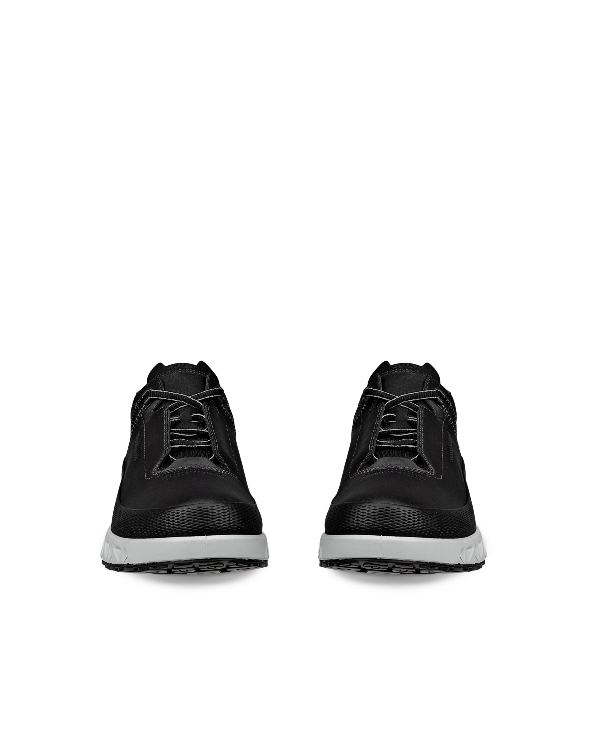 Men's ECCOยฎ Multi-Vent Leather Gore-Tex Shoe - Black - Front pair