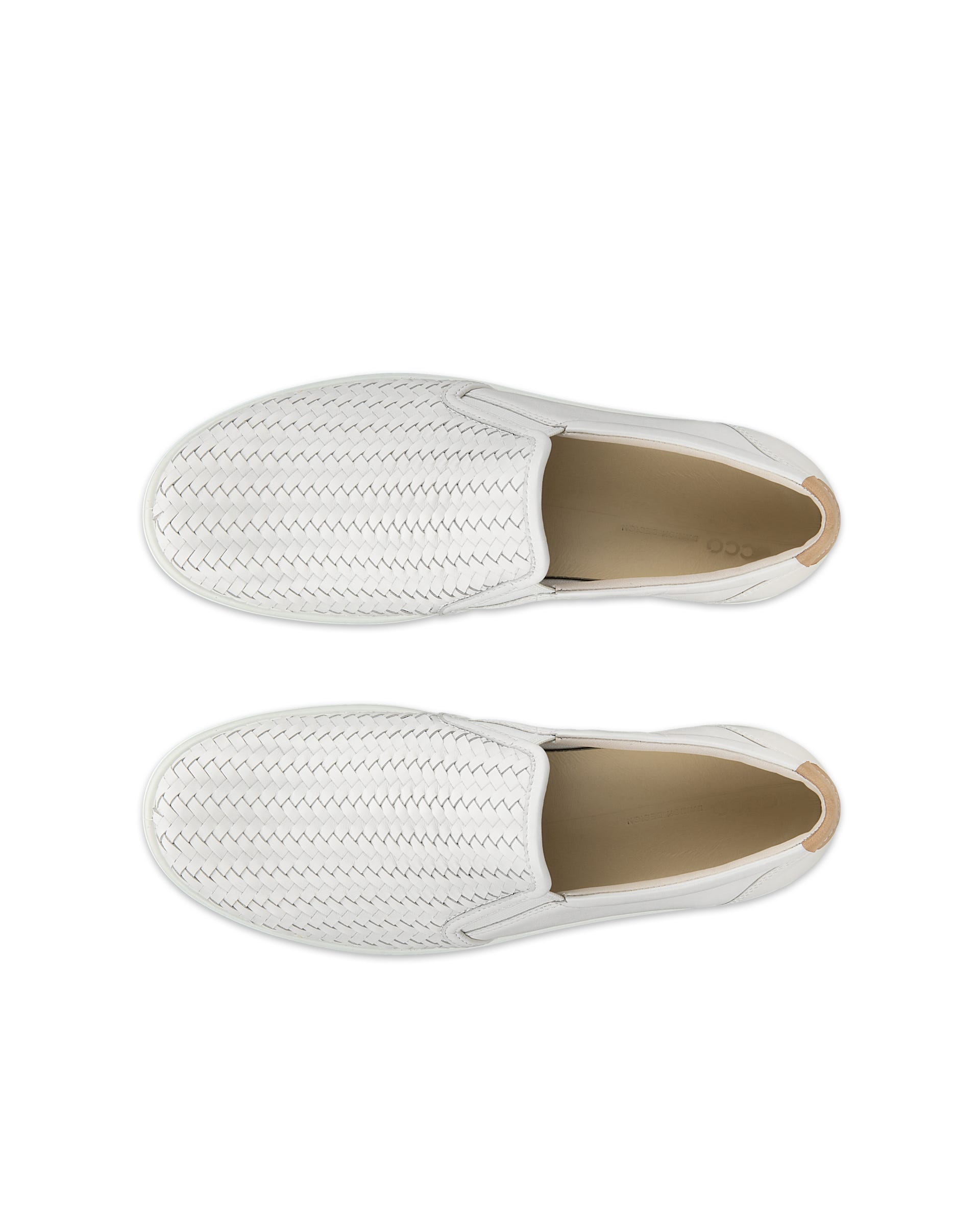 Women's ECCO® Soft 7 Leather Slip-On - White - Top left pair