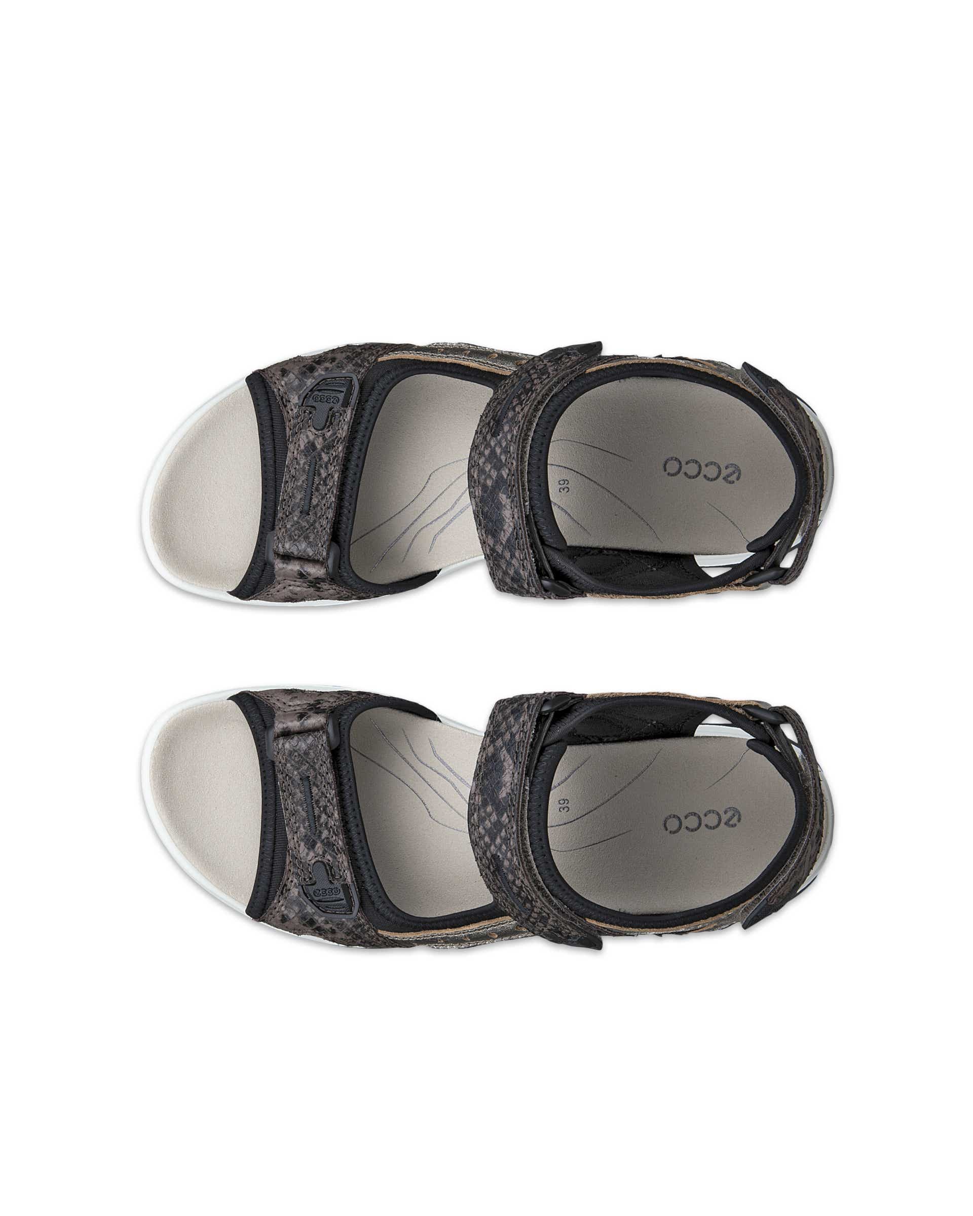 Chinelos tiras cruzadas couro mulher ECCO® OFFROAD - Castanho - Top left pair