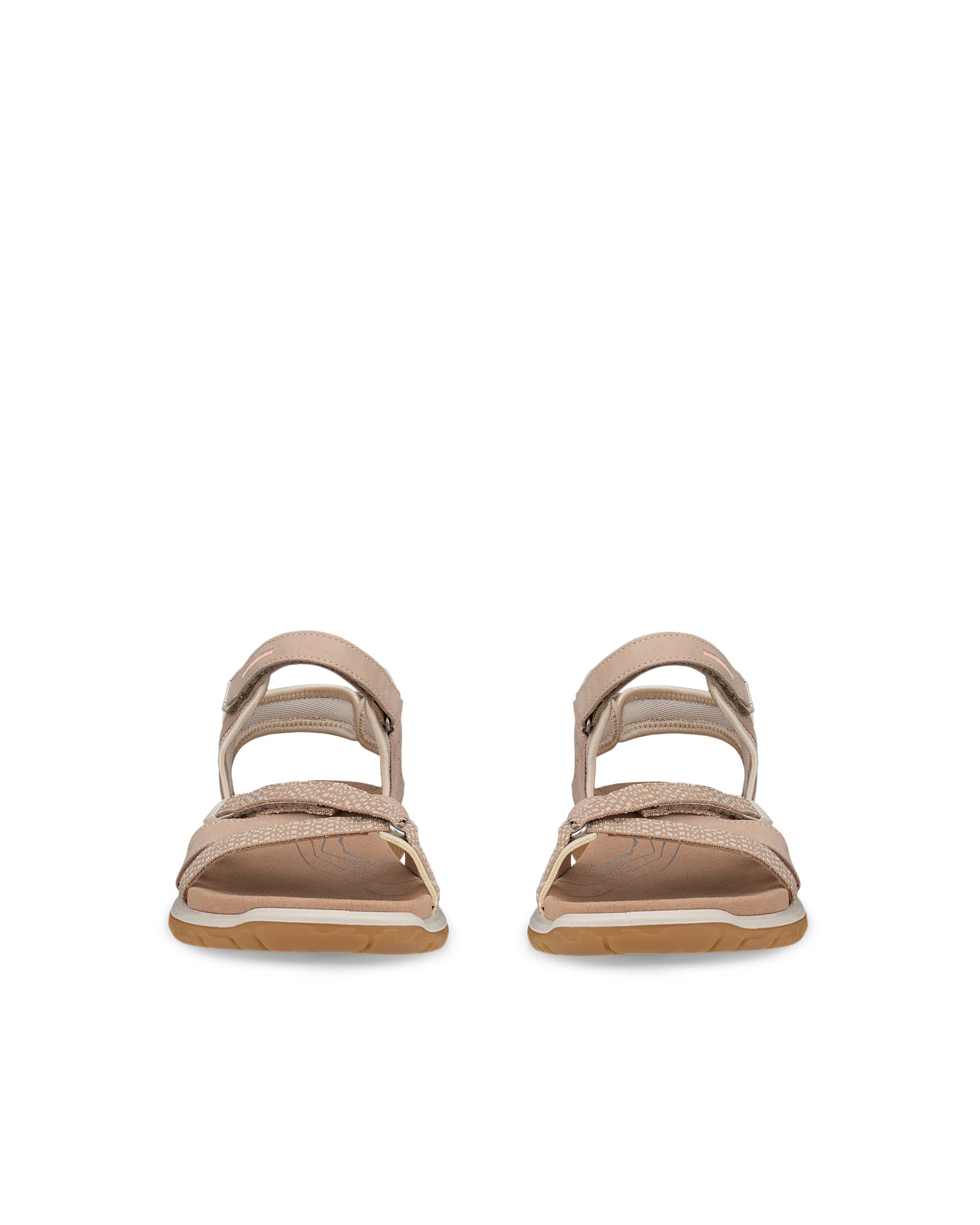 ECCO® Offroad Roam Dames nubuck sandaal met twee bandjes - Beige - Front pair